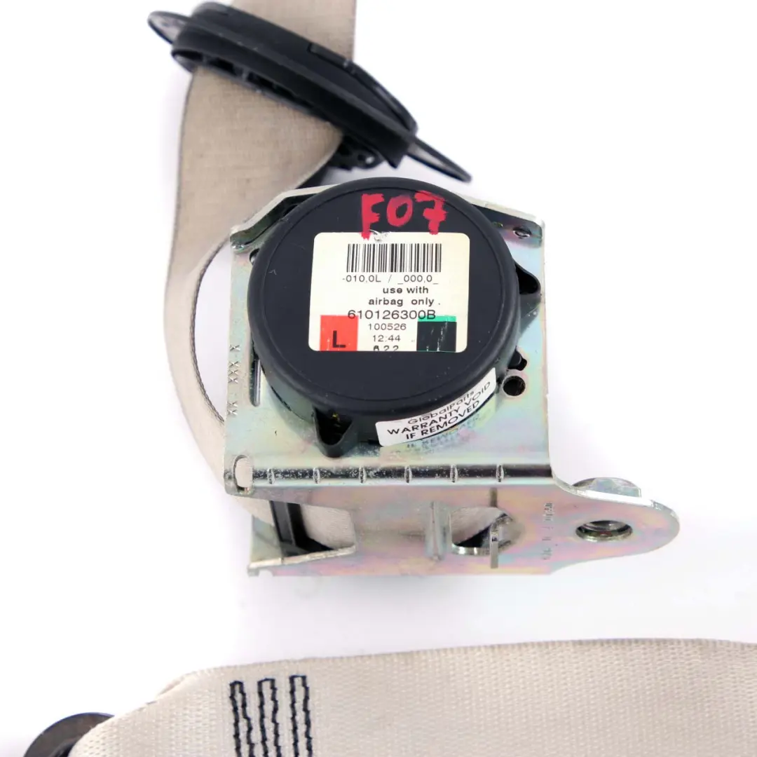 BMW F07 GT Seatbelt Upper Belt Safety Front Left N/S Elfenbein Ivory - SKU 7233488 - Part number 7233488