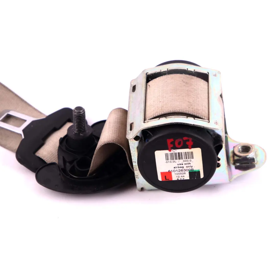 Seatbelt Upper Belt Safety Front Left N/S Elfenbein Ivory to BMW F07 GT with Part number 7233488 BMW F07 GT Seatbelt Upper Belt Safety Front Left N/S Elfenbein Ivory - SKU 7233488 - Part number 7233488