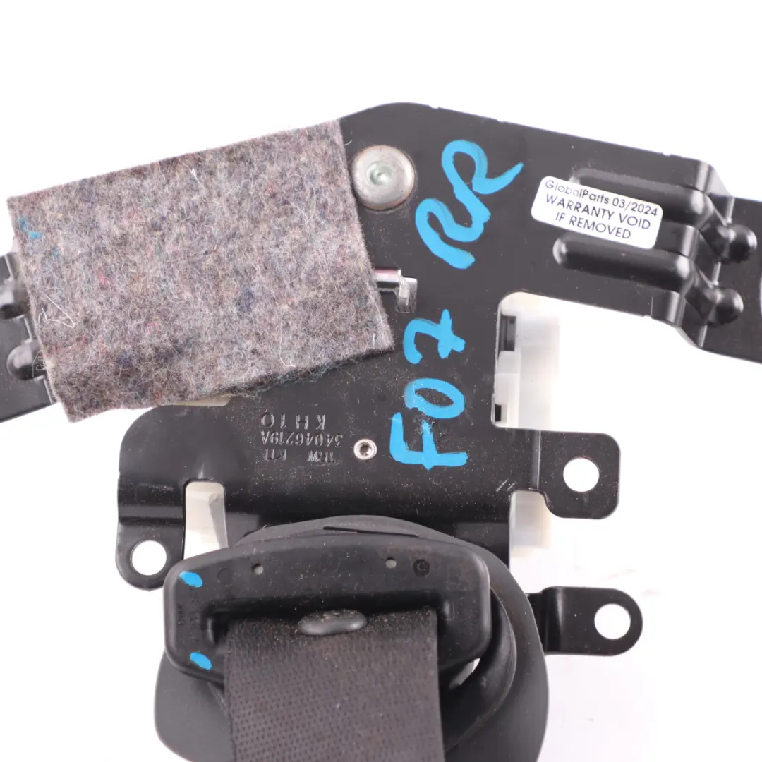 Belt Rear Right O/S Safety Upper Belt Black to BMW F07 GT Seat with Part number 7233529 BMW F07 GT Seat Belt Rear Right O/S Safety Upper Belt Black - SKU 7233529 - Part number 7233529