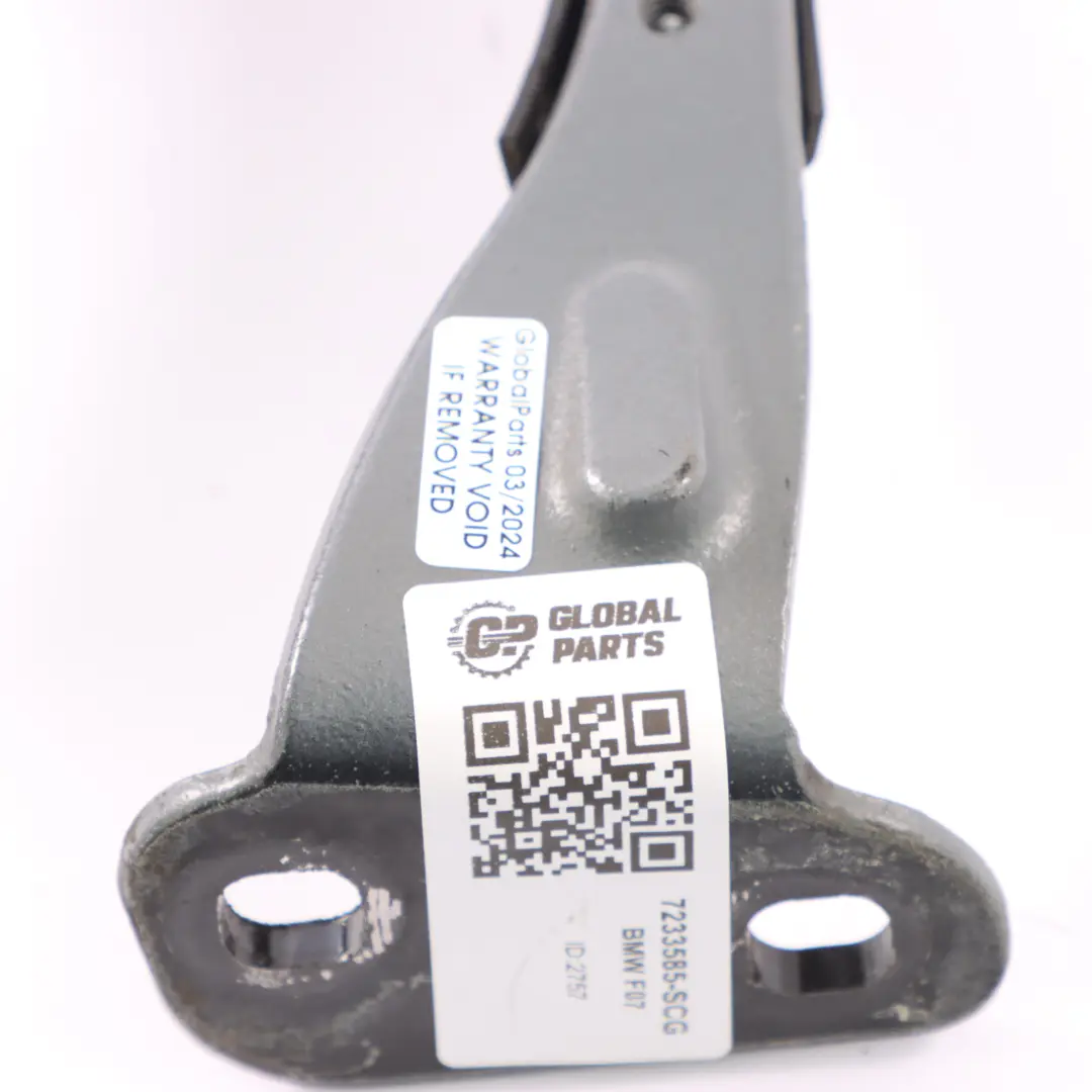  Charnière de coffre BMW F07 GT arrière gauche fond gris espace métallisé - A52 - SKU 7233585-SCG - Numéro de pièce 7233585