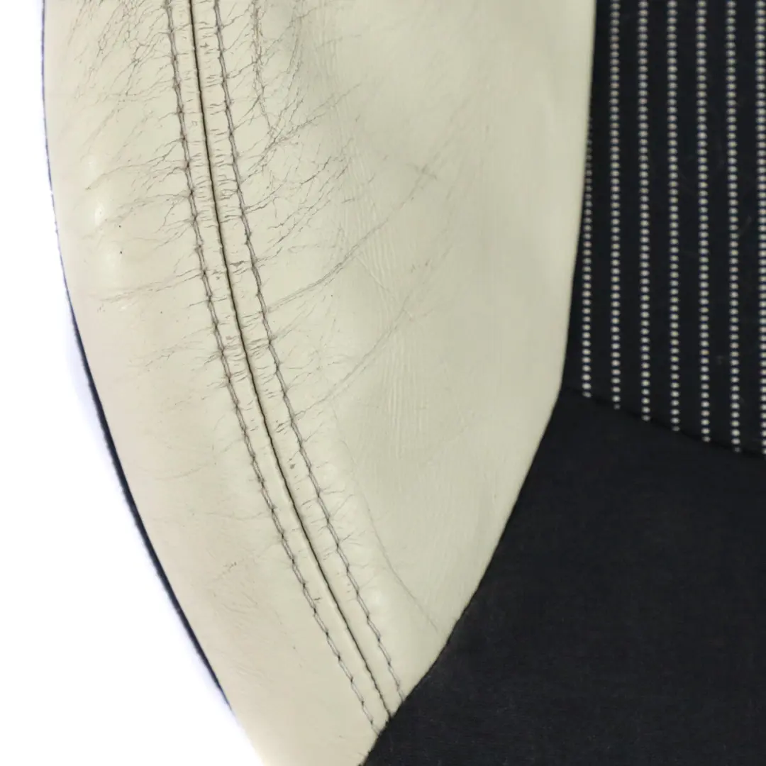 Front Right O/S Sport Seat Cover Half Leather Cream White to Mini Cooper R56 R57 with Part number 7233760 Mini Cooper R56 R57 Front Right O/S Sport Seat Cover Half Leather Cream White - SKU 7233760-2 - Part number 7233760