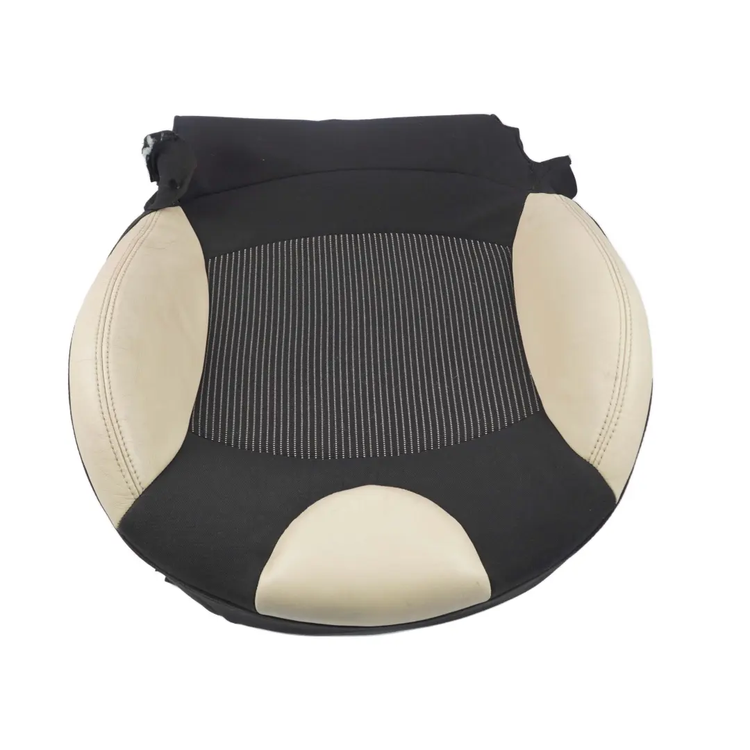 Front Right O/S Sport Seat Cover Half Leather Cream White to Mini Cooper R56 R57 with Part number 7233760 Mini Cooper R56 R57 Front Right O/S Sport Seat Cover Half Leather Cream White - SKU 7233760 - Part number 7233760