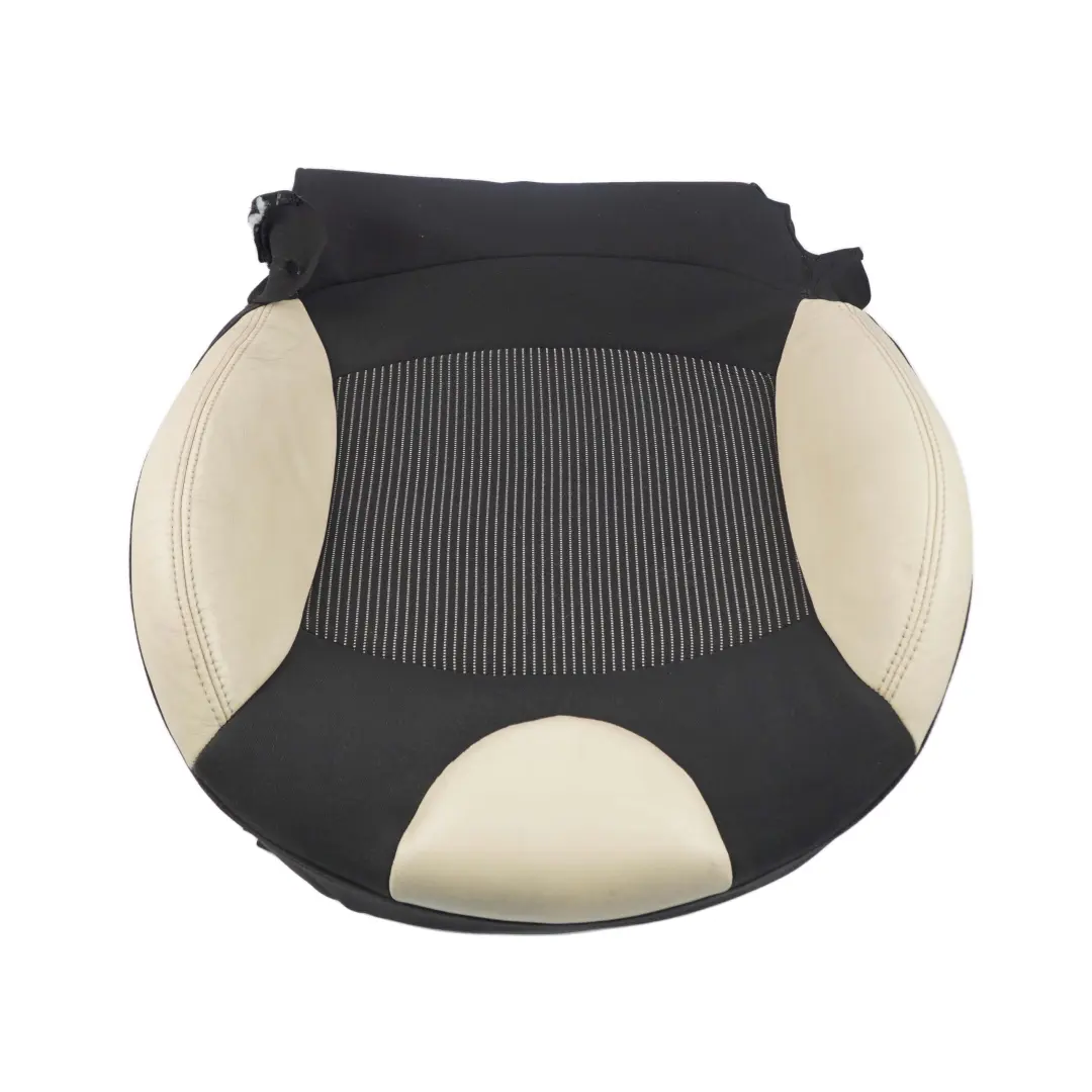 Mini Cooper R56 R57 Front Right O/S Sport Seat Cover Half Leather Cream White - SKU 7233760 - Part number 7233760