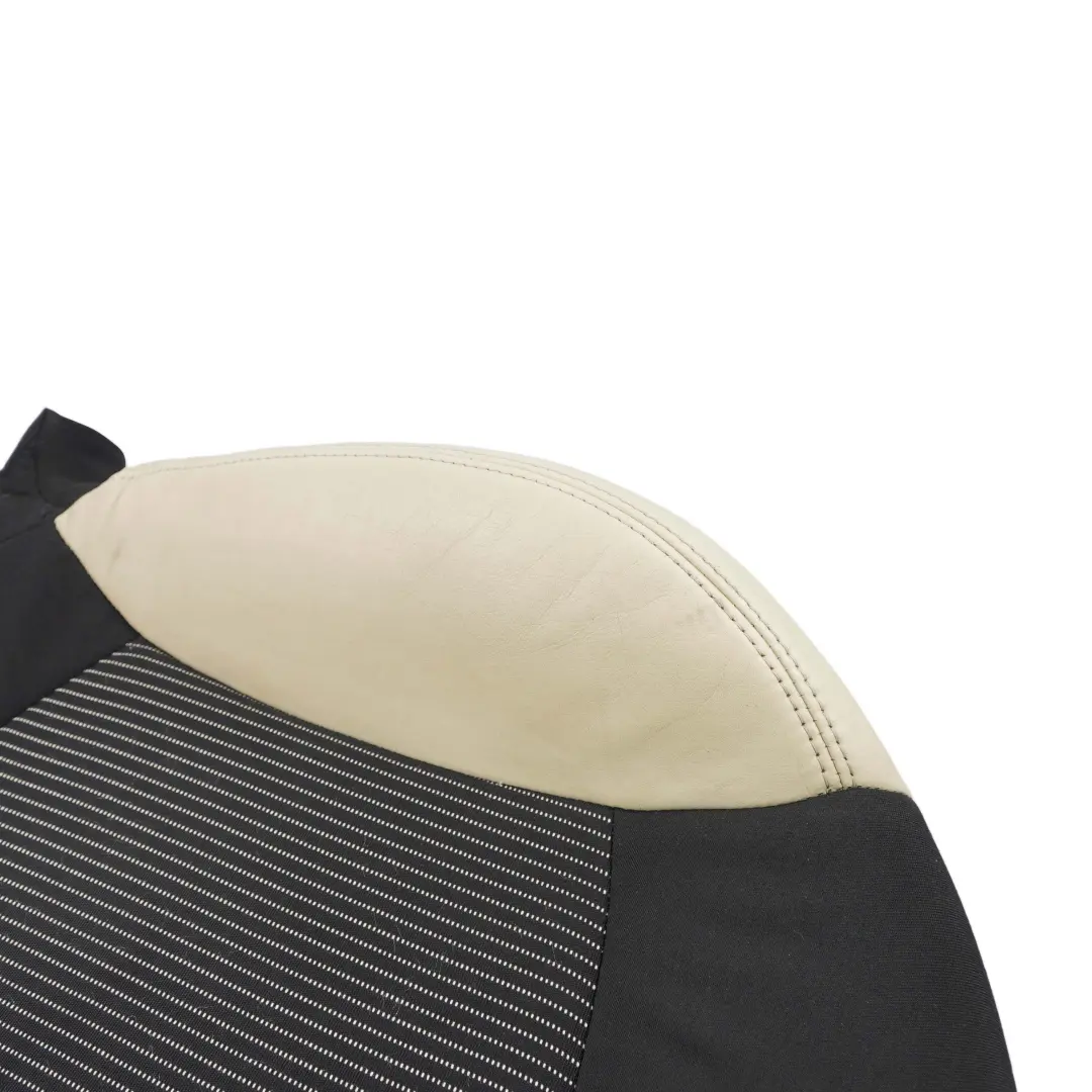 Front Right O/S Sport Seat Cover Half Leather Cream White to Mini Cooper R56 R57 with Part number 7233760 Mini Cooper R56 R57 Front Right O/S Sport Seat Cover Half Leather Cream White - SKU 7233760 - Part number 7233760