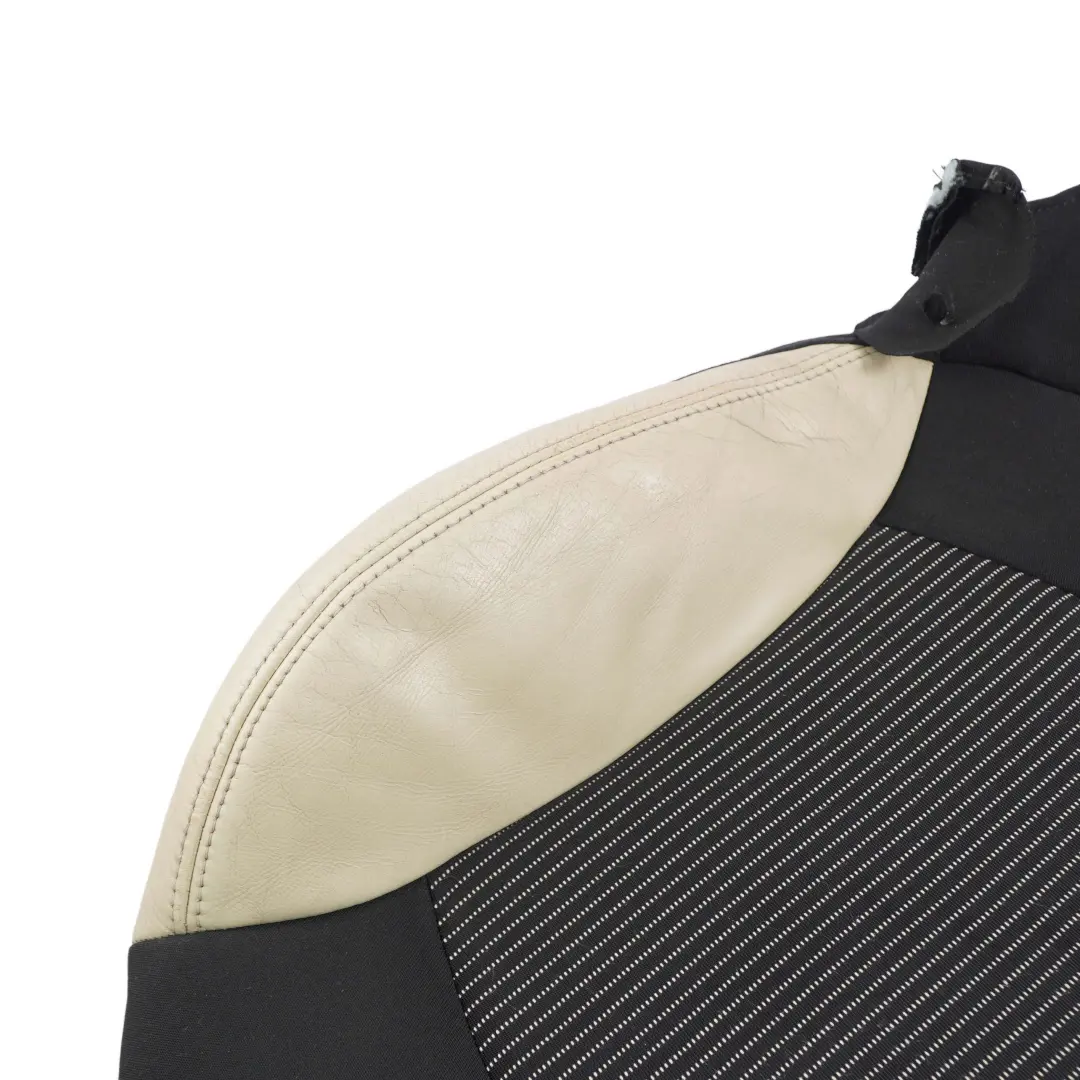 Front Right O/S Sport Seat Cover Half Leather Cream White to Mini Cooper R56 R57 with Part number 7233760 Mini Cooper R56 R57 Front Right O/S Sport Seat Cover Half Leather Cream White - SKU 7233760 - Part number 7233760