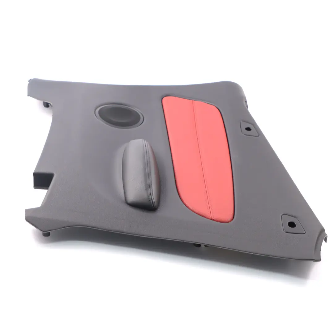 Embellecedor Lateral Trasero Derecho Revestimiento Cuero Rojo para BMW E88 con número de pieza 7234270 BMW E88 Embellecedor Lateral Trasero Derecho Revestimiento Cuero Rojo - SKU 7234270 - Número de pieza 7234270