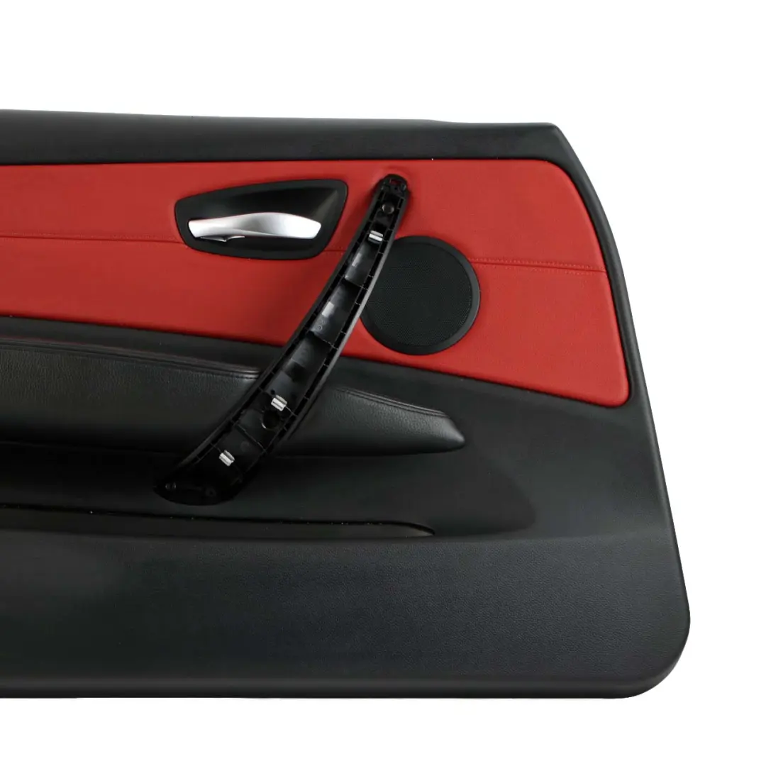 Anteriore Sinistra Trim Panel Door Card Pelle Rosso Corallo per BMW E88 Cabrio con numero di parte 7234301 BMW E88 Cabrio Anteriore Sinistra Trim Panel Door Card Pelle Rosso Corallo - SKU 7234301 - Numero di parte 7234301