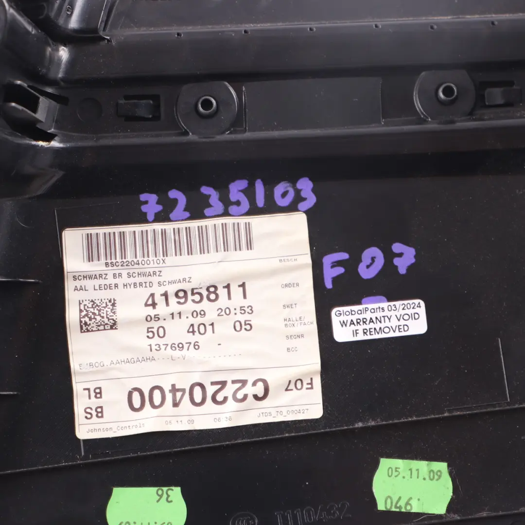 Panel BMW F07 GT Trim Cover B-Pillar Center Left Leather Dakota Black to with Part number 7235103 Panel BMW F07 GT Trim Cover B-Pillar Center Left Leather Dakota Black - SKU 7235103 - Part number 7235103