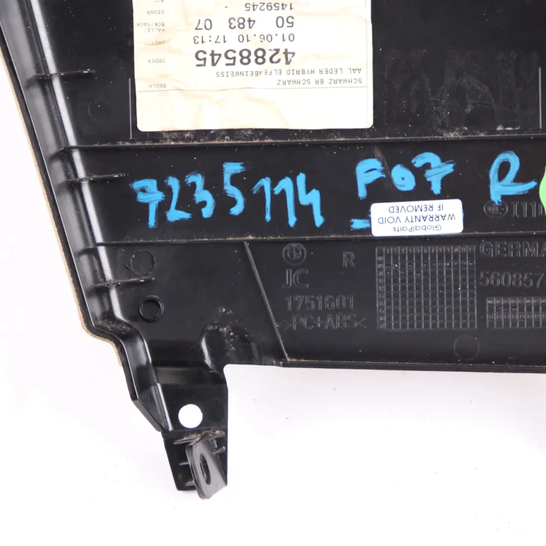 BMW F07 GT Cubierta Columna B Pilar Derecho Elfenbeinweiss - SKU 7235114 - Número de pieza 7235114