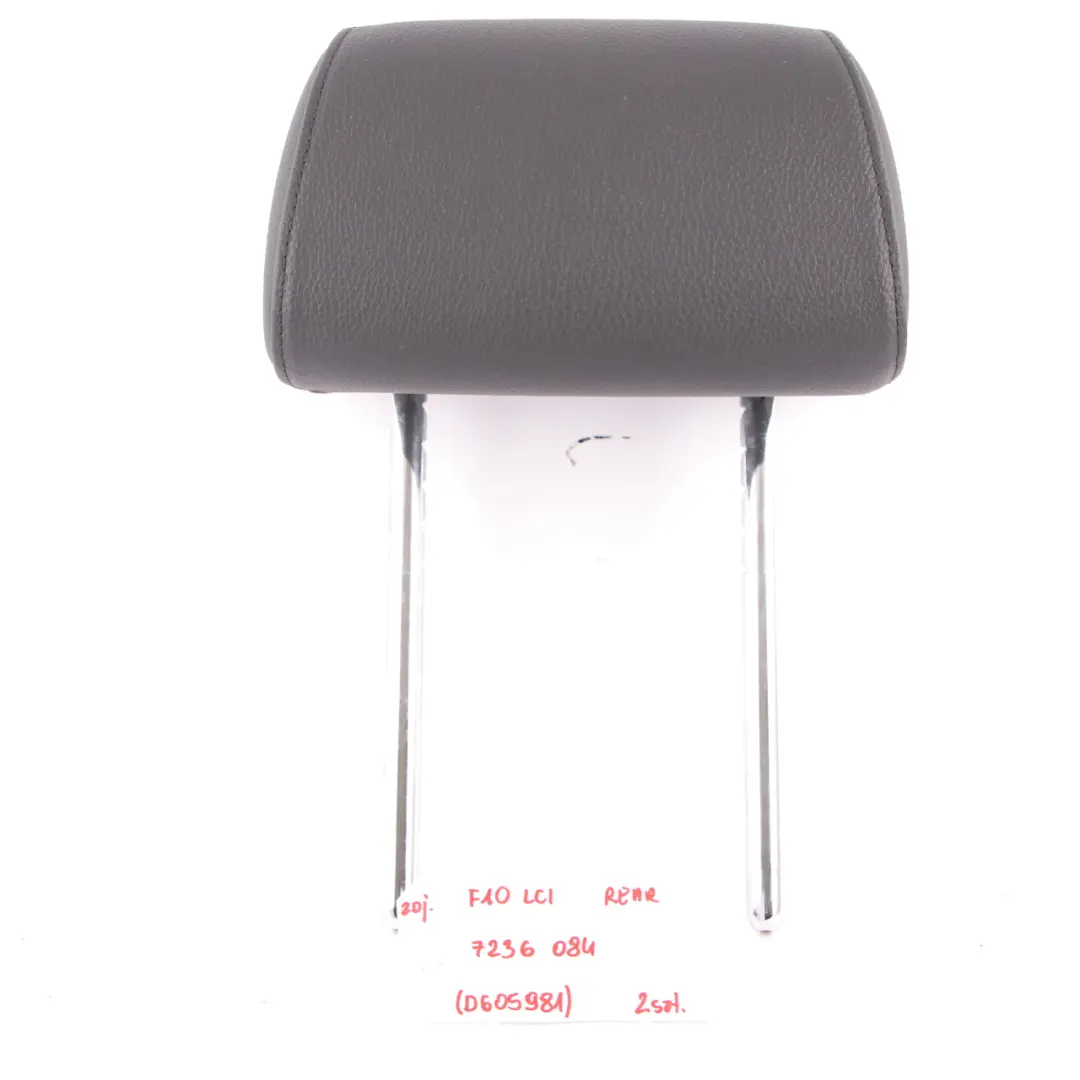 BMW F10 F11 Seat Headrest Rear Left Right N/O/S Leather Dakota Black - SKU 7236084 - Part number 7236084