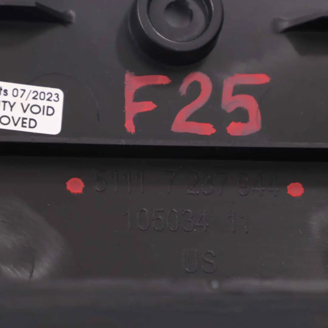 BMW X3 F25 Front Licence Number Plate Holder Base Plate Trim Cover - SKU 7237944 - Part number 7237944