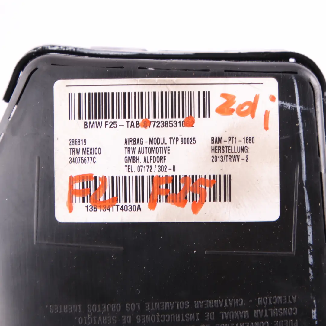 Airbag laterale anteriore sinistro Modulo unità sedile per BMW X3 F25 X4 F26 con numero di parte 7238531 BMW X3 F25 X4 F26 Airbag laterale anteriore sinistro Modulo unità sedile - SKU 7238531 - Numero di parte 7238531