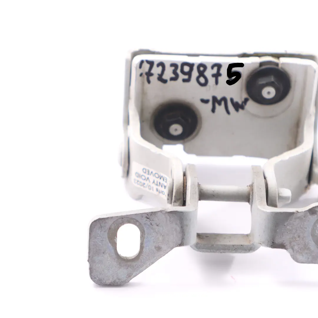 Trunk Lid Hinge Left N/S Mineral White - A96 to BMW F20 F21 LCI with Part number 7239875 BMW F20 F21 LCI Trunk Lid Hinge Left N/S Mineral White - A96 - SKU 7239875-MW - Part number 7239875