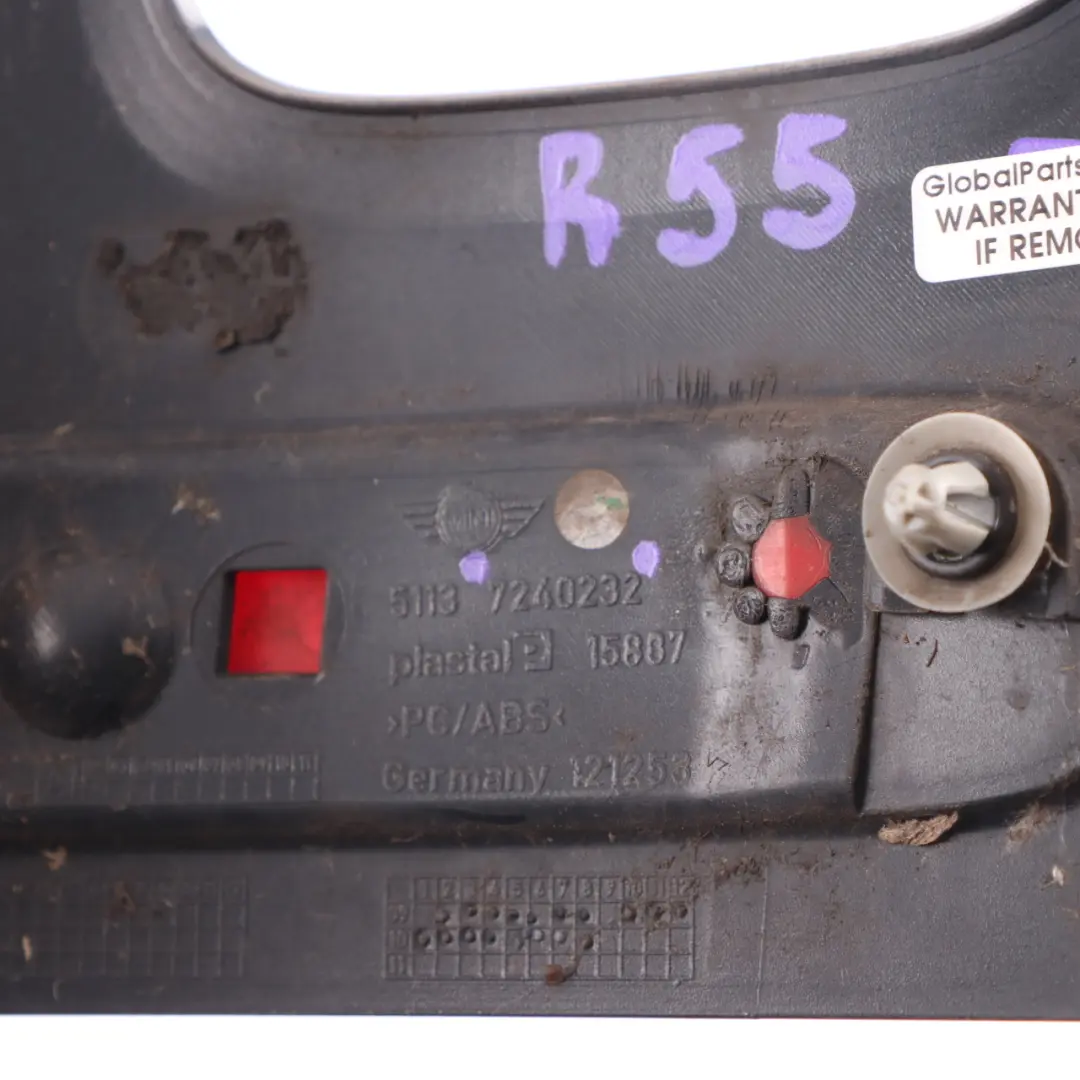 Mini Clubman R55 LCI Codino Fanale Posteriore Destro Coperchio Riflettore Nero - SKU 7240232 - Numero di parte 7240232