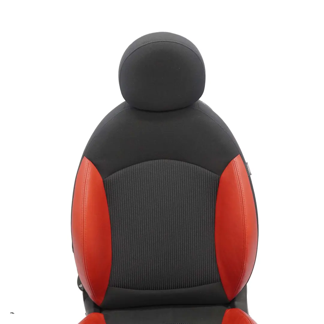Mini Cooper One R55 R56 Sport Cloth Fabric / Red Leather Front Left N/S Seat - SKU 7242359-1 - Part number 7242359