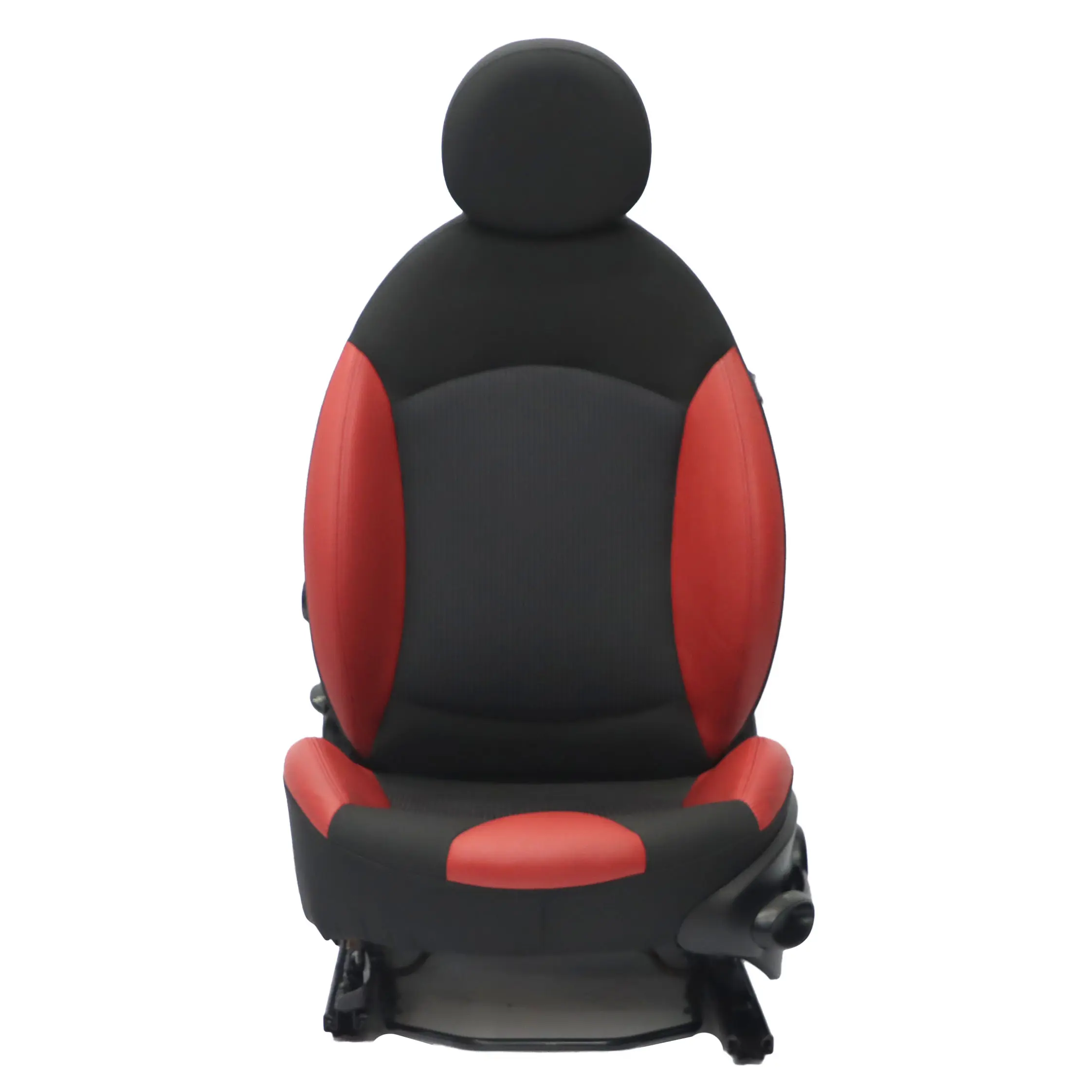 Mini Cooper R55 R56 Sport Cloth Fabric / Red Leather Front Left N/S Seat Heated