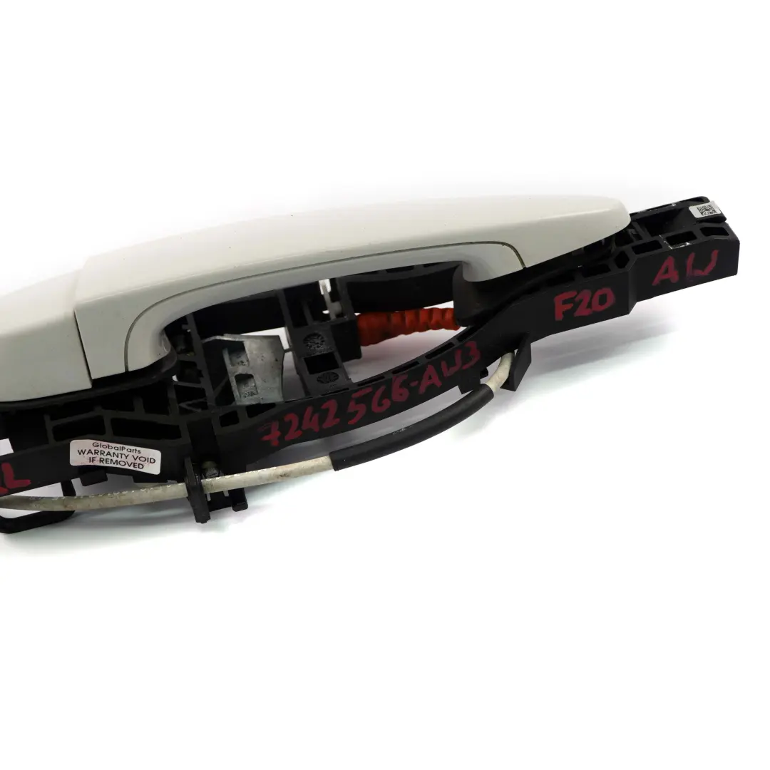 Complete Rear Left Grab Handle N/S Alpinweiss White 300 to BMW 1 Series 3 F20 LCI with Part number 7242566 BMW 1 Series 3 F20 LCI Complete Rear Left Grab Handle N/S Alpinweiss White 300 - SKU 7242566-AW3 - Part number 7242566