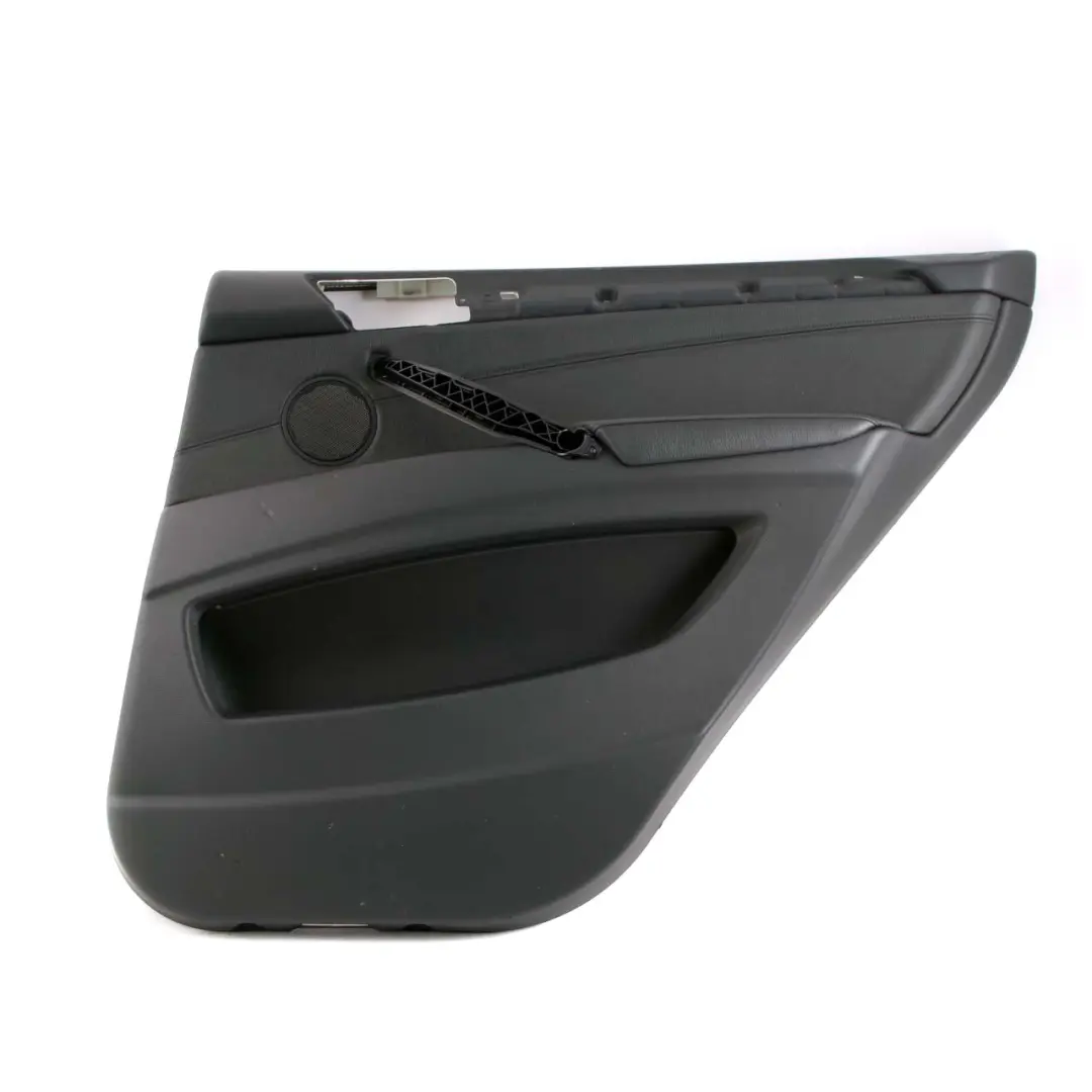 Scheda porta posteriore destra Pannello rivestimento pelle nera per BMW E70 con numero di parte 7244416 BMW E70 Scheda porta posteriore destra Pannello rivestimento pelle nera - SKU 7244416 - Numero di parte 7244416