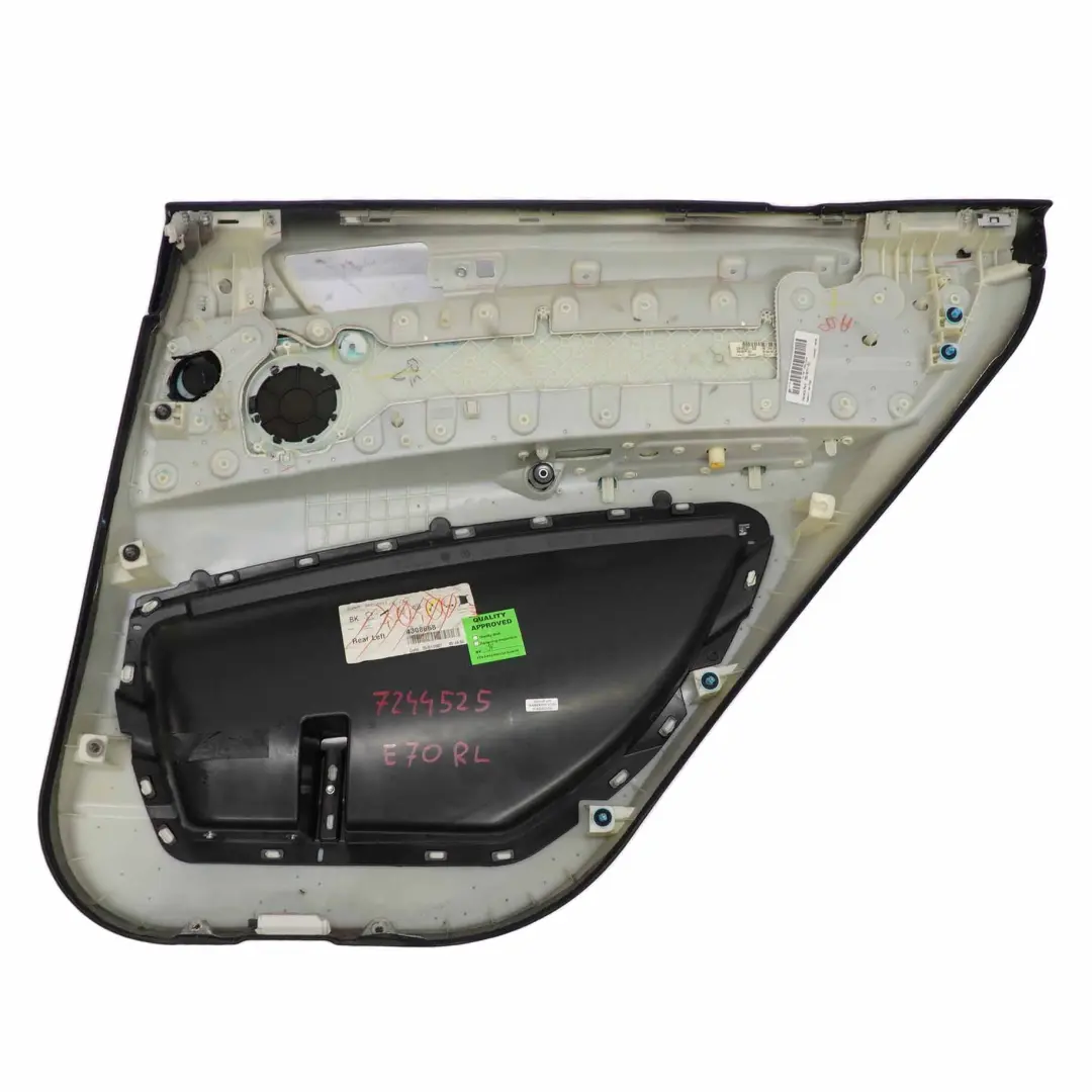 Door Card BMW X5 E70 Rear Left N/S Door Interior Trim Panel Black Leather to with Part number 7244525 Door Card BMW X5 E70 Rear Left N/S Door Interior Trim Panel Black Leather - SKU 7244525 - Part number 7244525