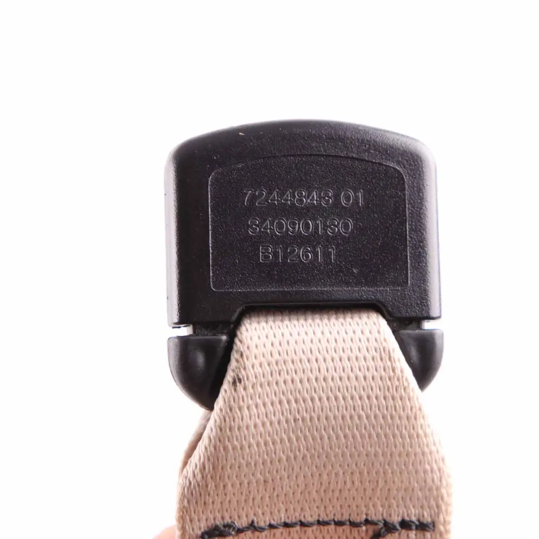 Centre Middle Safety Seat Belt Buckle Latch Oyster to BMW F10 Rear with Part number 7244843 BMW F10 Rear Centre Middle Safety Seat Belt Buckle Latch Oyster - SKU 7244843 - Part number 7244843