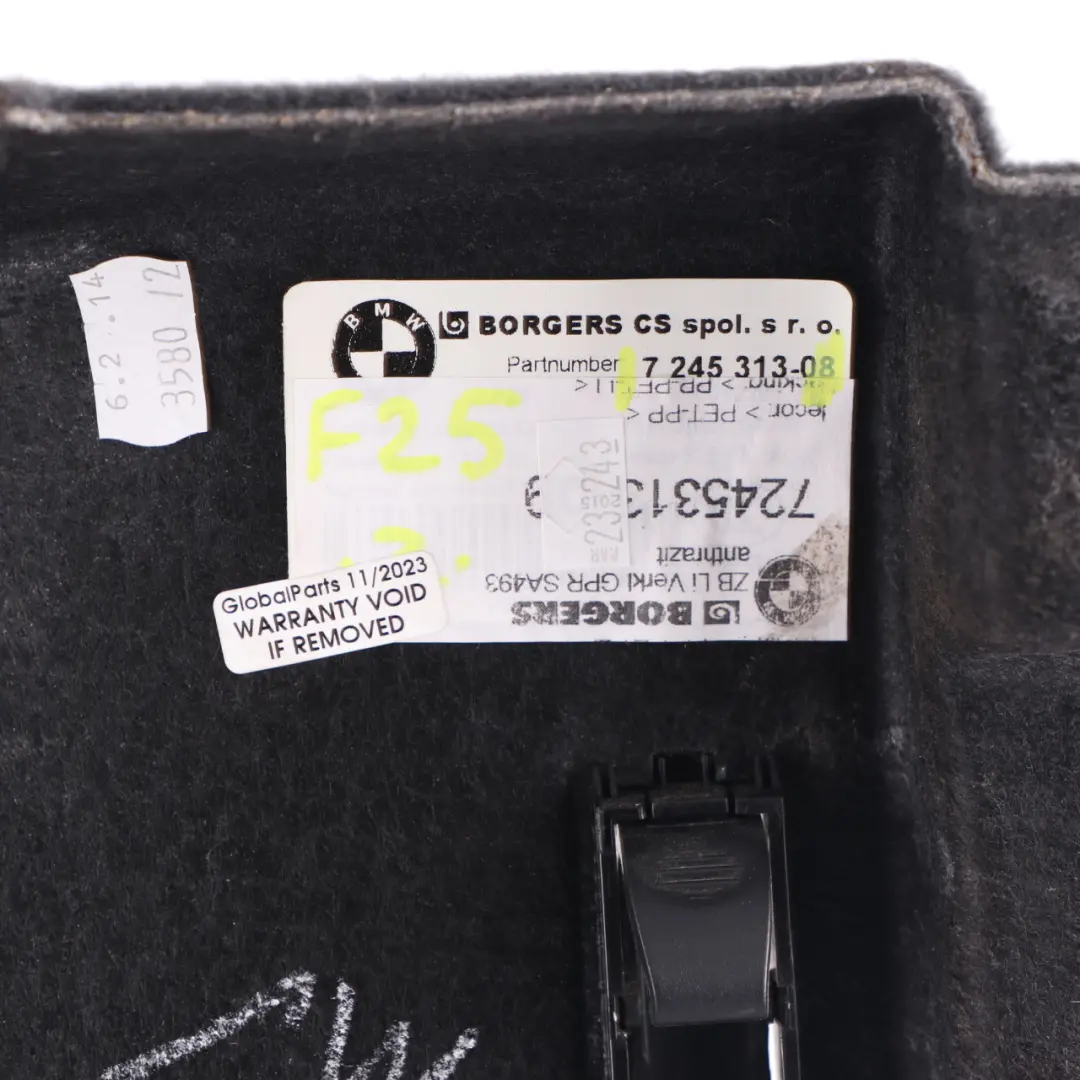 BMW X3 F25 Trunk Lateral Cover Boot Luggage Trim Panel Left N/S Black - SKU 7245313 - Part number 7245313