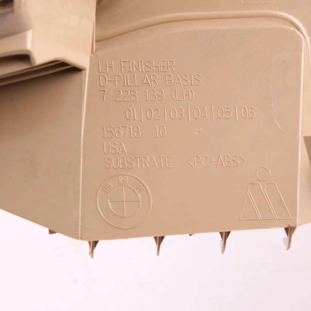 BMW X3 F25 Rear Column D Cover Trim Pillar Covering Beige Left N/S 7228139 - SKU 7245449 - Part number 7245449