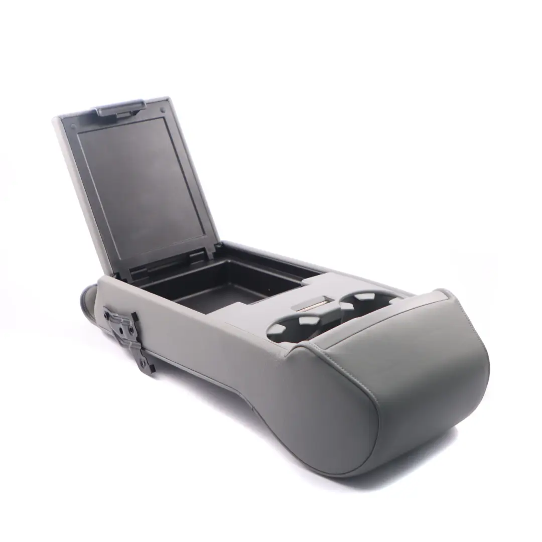BMW E60 Rear Seat Backrest Centre Armrest Shelf Cup Holder Leather Grey - SKU 7245847 - Part number 7245847