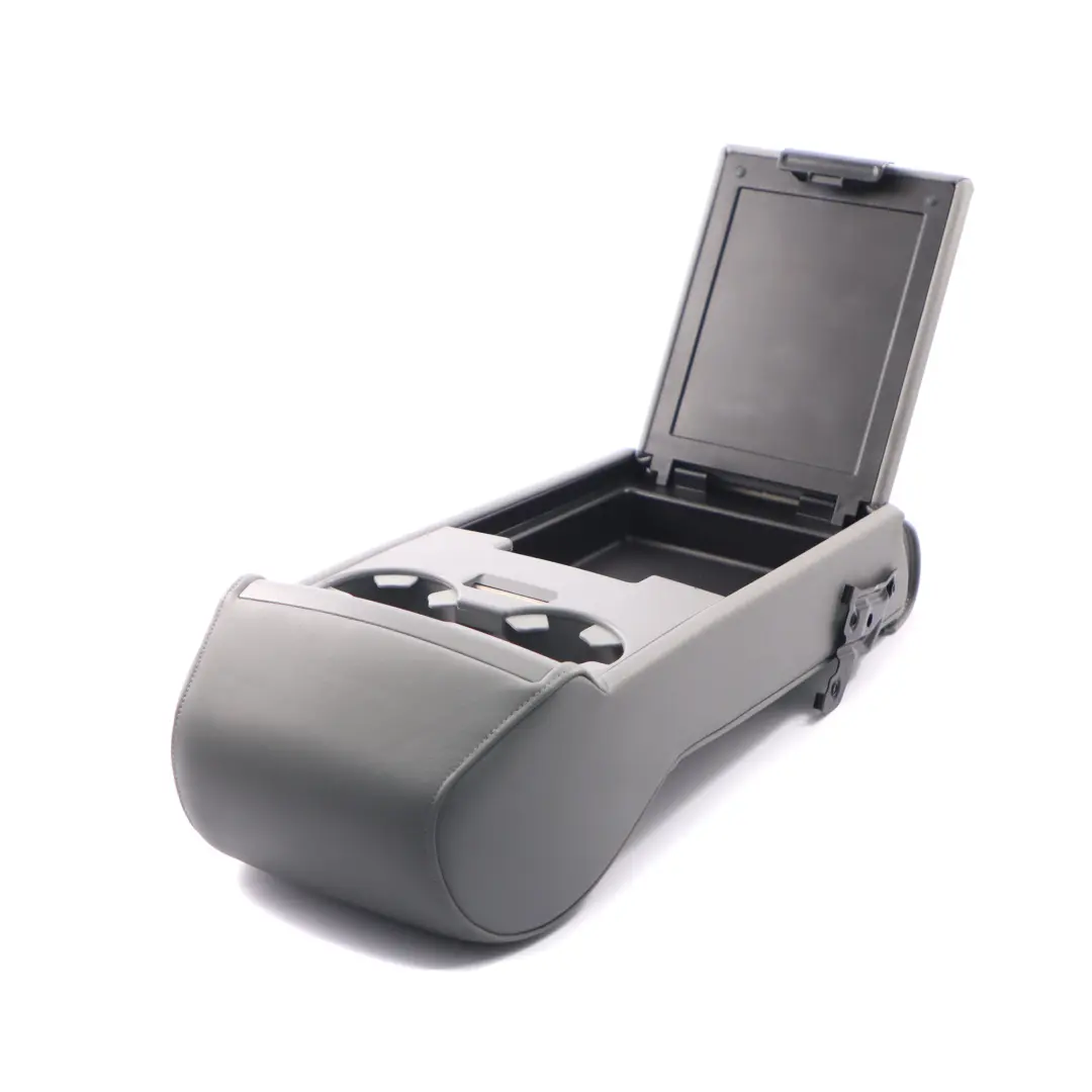 Backrest Centre Armrest Shelf Cup Holder Leather Grey to BMW E60 Rear Seat with Part number 7245847 BMW E60 Rear Seat Backrest Centre Armrest Shelf Cup Holder Leather Grey - SKU 7245847 - Part number 7245847