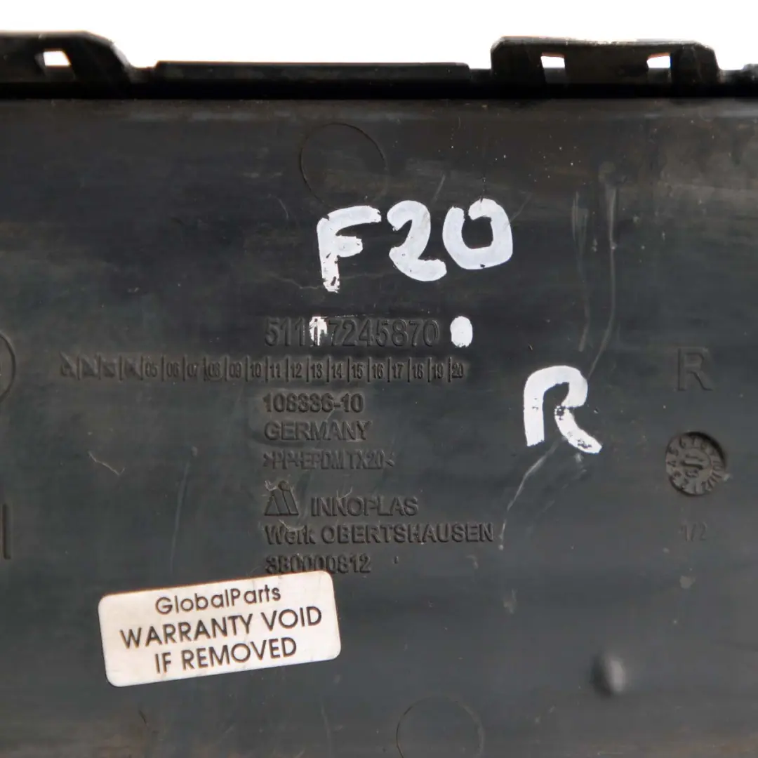 Kratka Zderzaka Przednia Prawa do BMW F20 F21 o numerze 7245870 BMW F20 F21 Kratka Zderzaka Przednia Prawa - SKU 7245870 - Numer Części 7245870