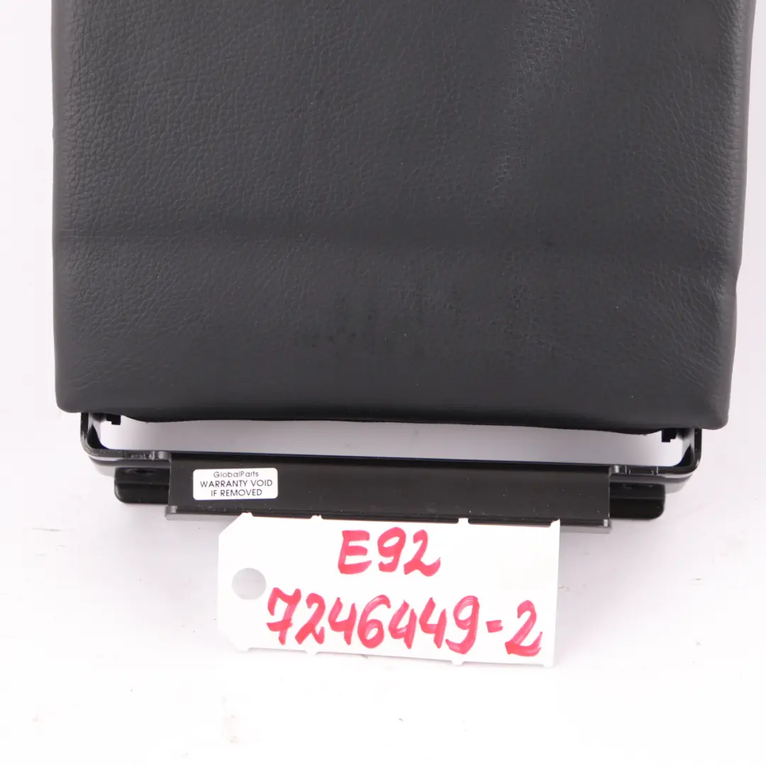 Rücksitz Hinten Armauflage Mitte Leder Schwarz für BMW E90 E91 E92 1 mit Teilenummer 7246449 BMW E90 E91 E92 1 Rücksitz Hinten Armauflage Mitte Leder Schwarz - SKU 7246449-2 - Teilenummer 7246449
