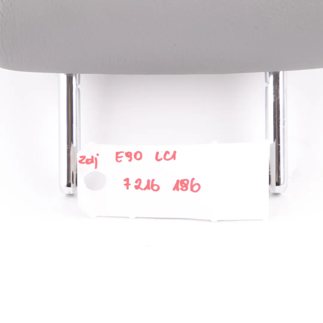 Headrest BMW E90 E91 LCI Rear Seat Middle Folding Head Rest Leather Grey to Seat with Part number 7246484 Seat Headrest BMW E90 E91 LCI Rear Seat Middle Folding Head Rest Leather Grey - SKU 7246484 - Part number 7246484