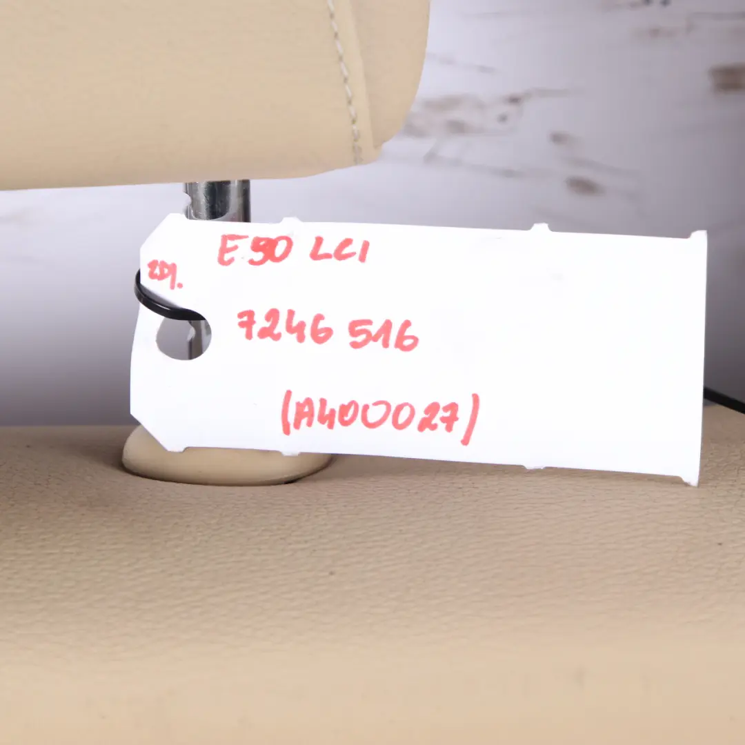 Backrest BMW E90 LCI Saloon Bench Back Cover Leather Dakota Beige to Rear Seat with Part number 7246516 Rear Seat Backrest BMW E90 LCI Saloon Bench Back Cover Leather Dakota Beige - SKU 7246516 - Part number 7246516