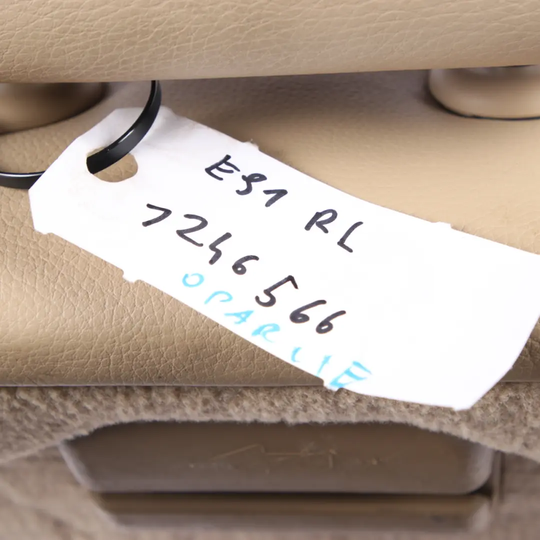 Respaldo Asiento Trasero Izquierdo Funda Cuero Dakota Beige para BMW E91 Touring con número de pieza 7246566 BMW E91 Touring Respaldo Asiento Trasero Izquierdo Funda Cuero Dakota Beige - SKU 7246566 - Número de pieza 7246566