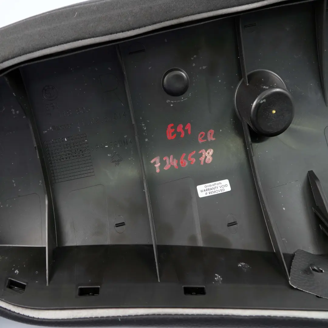 BMW 3 E91 Touring Rücksitz Bezug Seitenteil Hinten Rechts Leder Dakota Schwarz - SKU 7246578 - Teilenummer 7246578