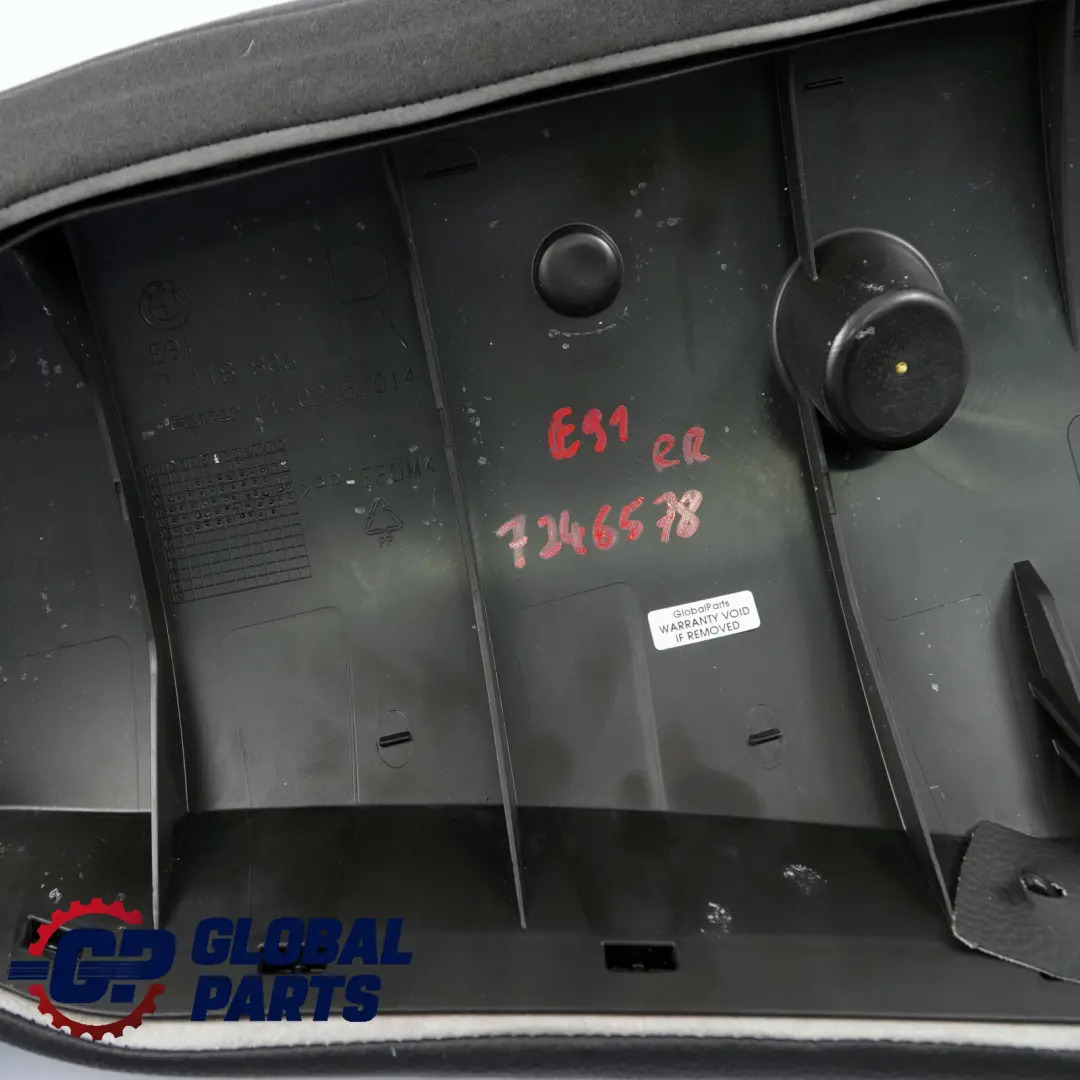 BMW E91N Boczek oparcia kanapy prawy czarna skóra - SKU 7246578 - Numer Części 7246578