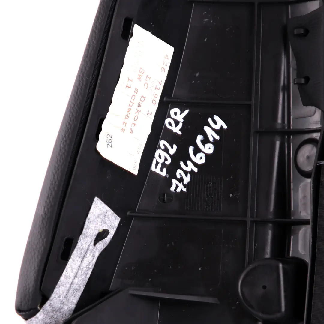 BMW E92 Coupe Seat Lateral Side Finisher Black Leather Rear Right O/S - SKU 7246614 - Part number 7246614