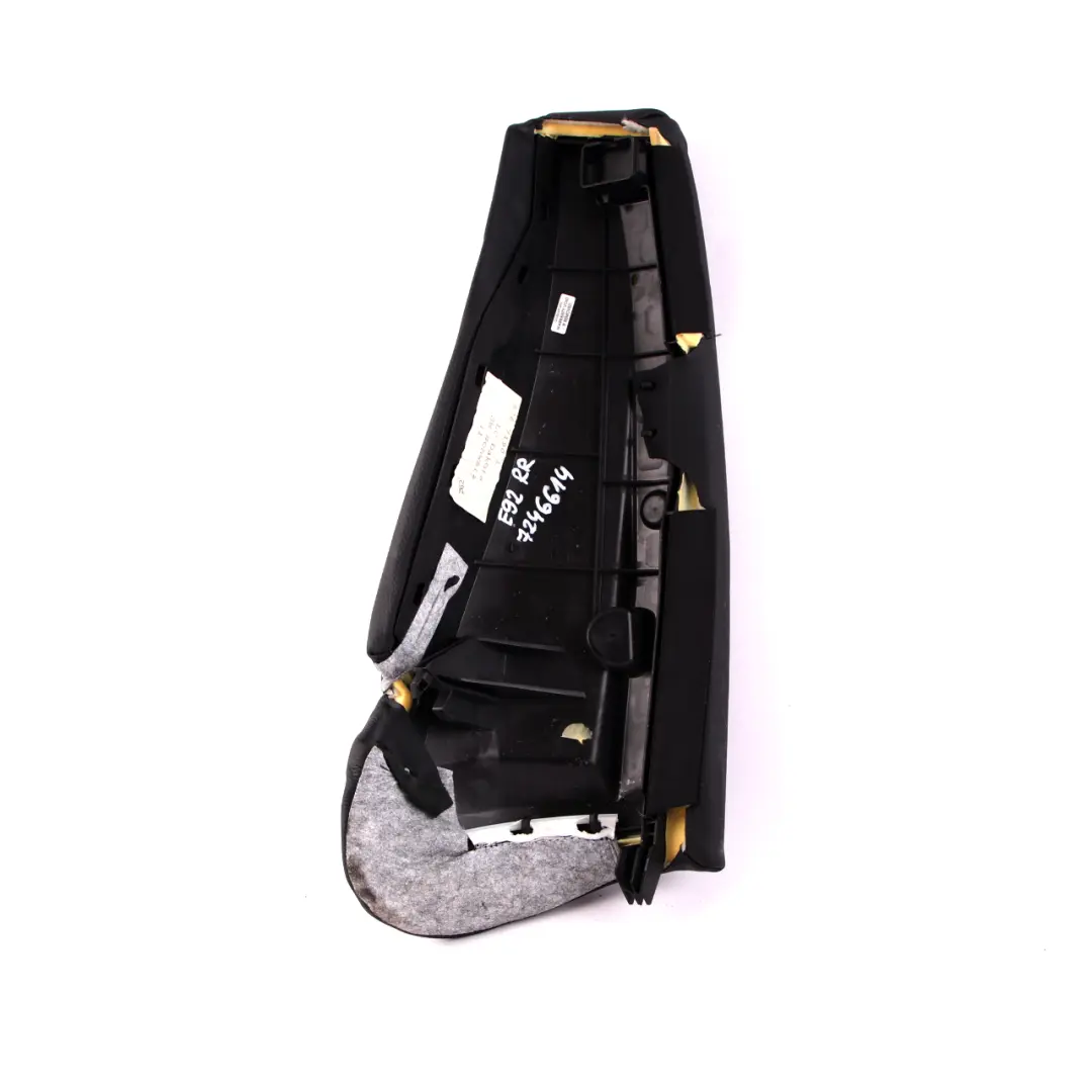 BMW E92 Coupe Seat Lateral Side Finisher Black Leather Rear Right O/S - SKU 7246614 - Part number 7246614