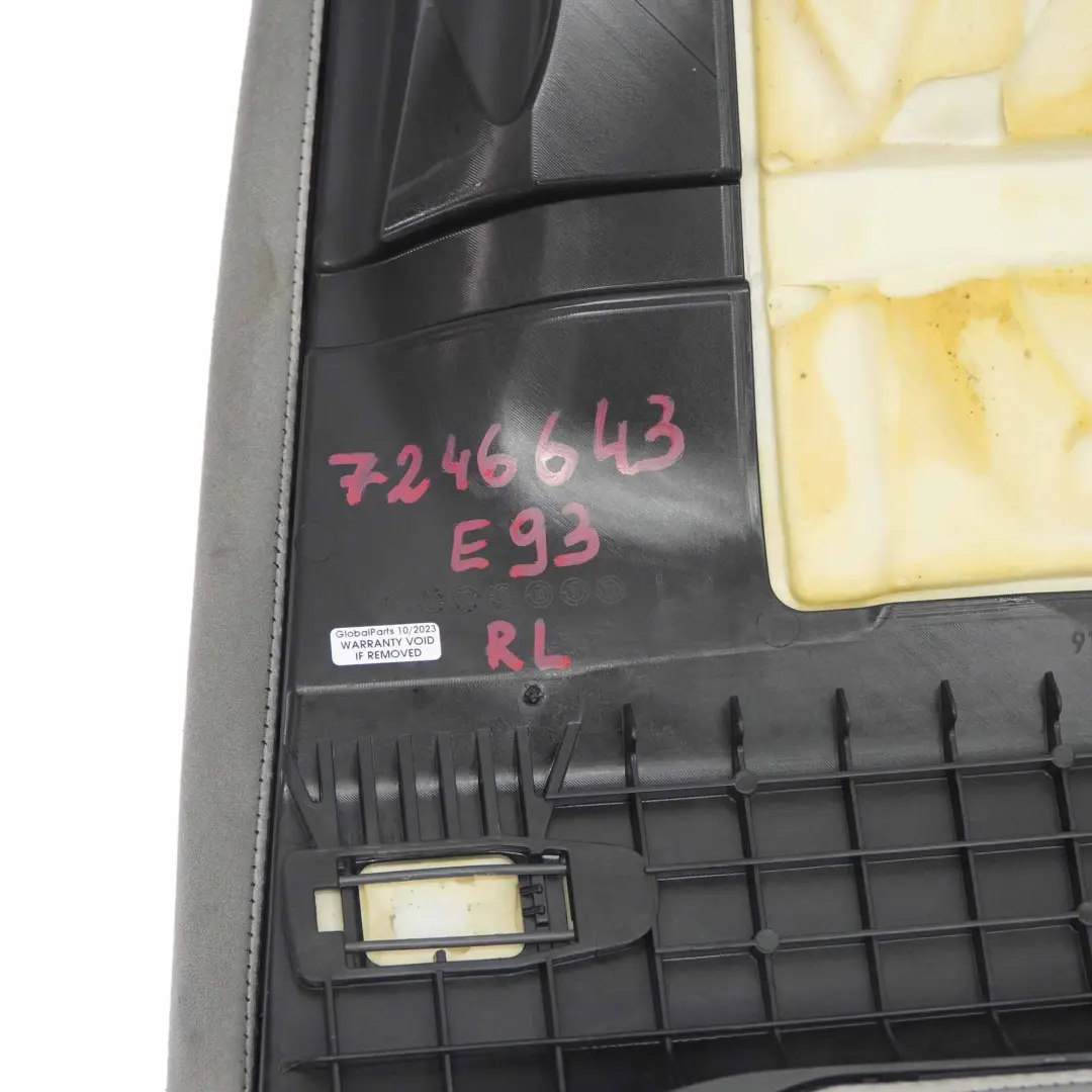 Divano Sedile Cabrio Posteriore Sinistro Copri Panca Pelle Grigio per BMW E93 Cabrio con numero di parte 7246643 BMW E93 Cabrio Divano Sedile Cabrio Posteriore Sinistro Copri Panca Pelle Grigio - SKU 7246643 - Numero di parte 7246643