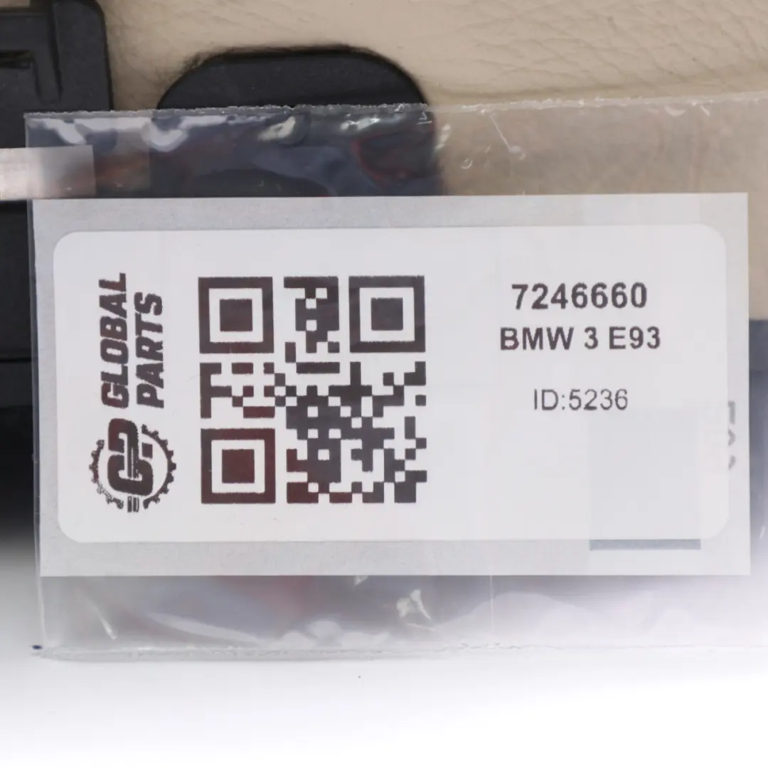 Armrest Cover Rear Seat Arm Rest Centre Leather Cream Beige to BMW E93 with Part number 7246660 BMW E93 Armrest Cover Rear Seat Arm Rest Centre Leather Cream Beige - SKU 7246660 - Part number 7246660