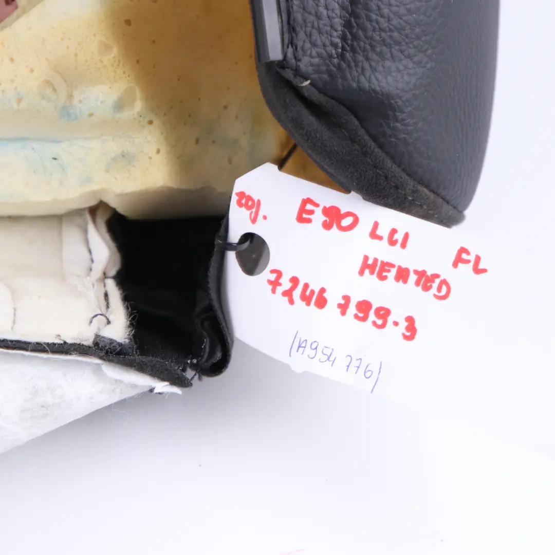 BMW E90 E91 LCI Sitzrückenlehne Vorne Links Bezug Beheizt Leder Schwarz Dakota - SKU 7246799-3 - Teilenummer 7246799