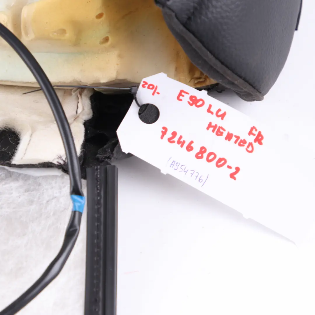 Backrest BMW E90 E91 LCI Front Right O/S Cover Heated Black Leather Dakota to Seat with Part number 7246800 Seat Backrest BMW E90 E91 LCI Front Right O/S Cover Heated Black Leather Dakota - SKU 7246800-2 - Part number 7246800