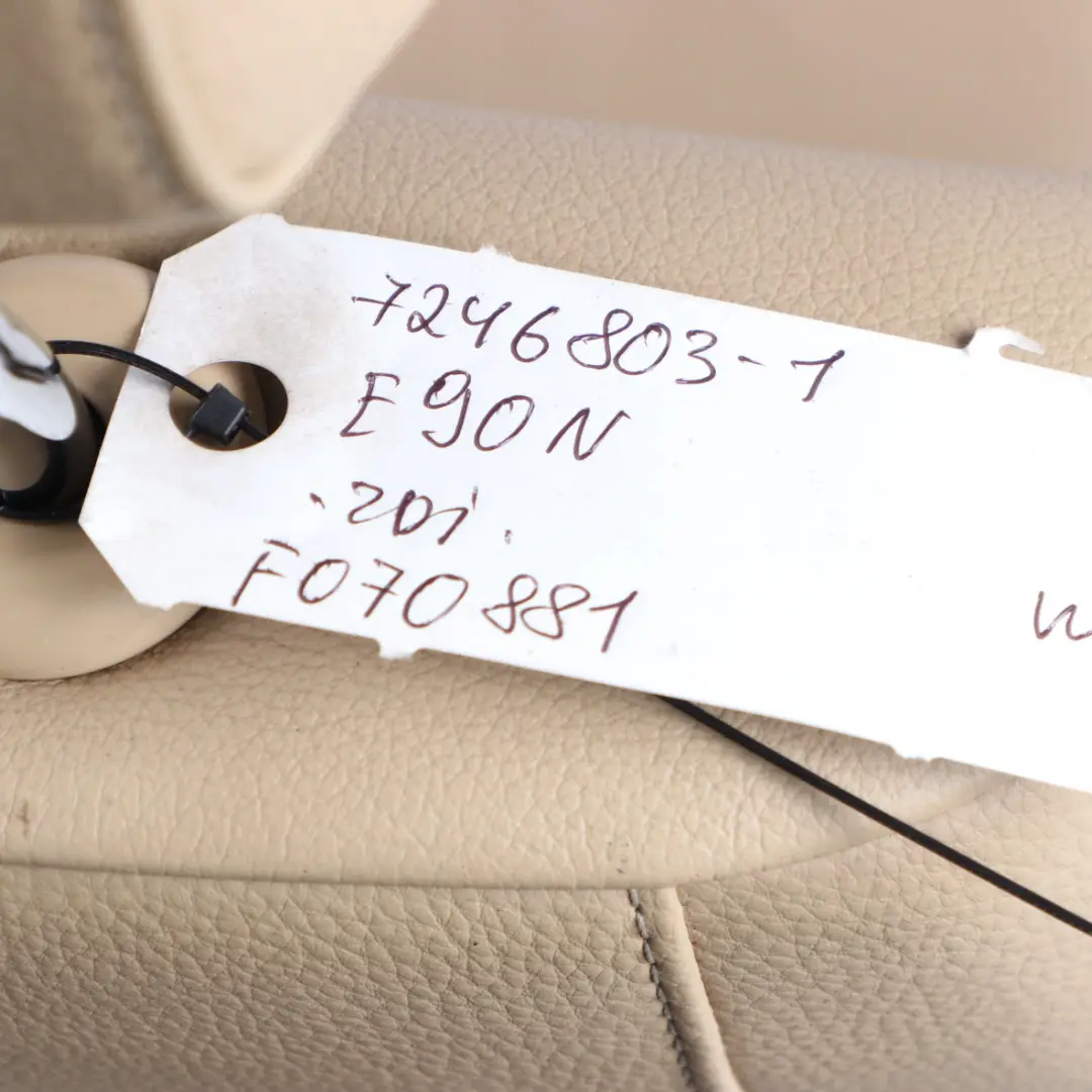 Front Seat BMW E90 E91 LCI Left N/S Interior Leather Dakota Beige to with Part number 7246803 Front Seat BMW E90 E91 LCI Left N/S Interior Leather Dakota Beige - SKU 7246803-1 - Part number 7246803