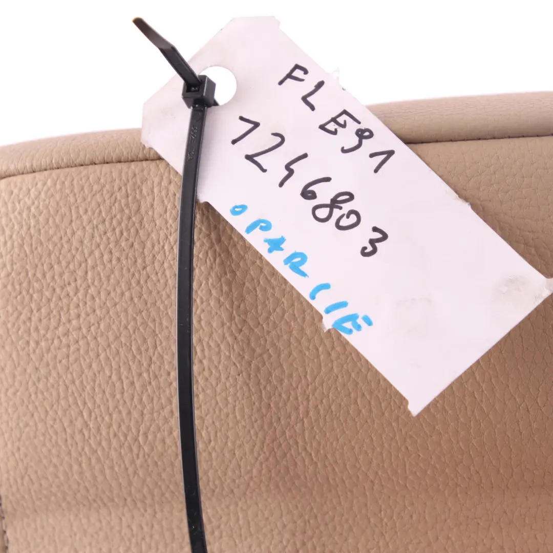 Front Left N/S Heated Seat Backrest Cover Leather Dakota Beige to BMW E90 E91 LCI with Part number 7246803 BMW E90 E91 LCI Front Left N/S Heated Seat Backrest Cover Leather Dakota Beige - SKU 7246803 - Part number 7246803