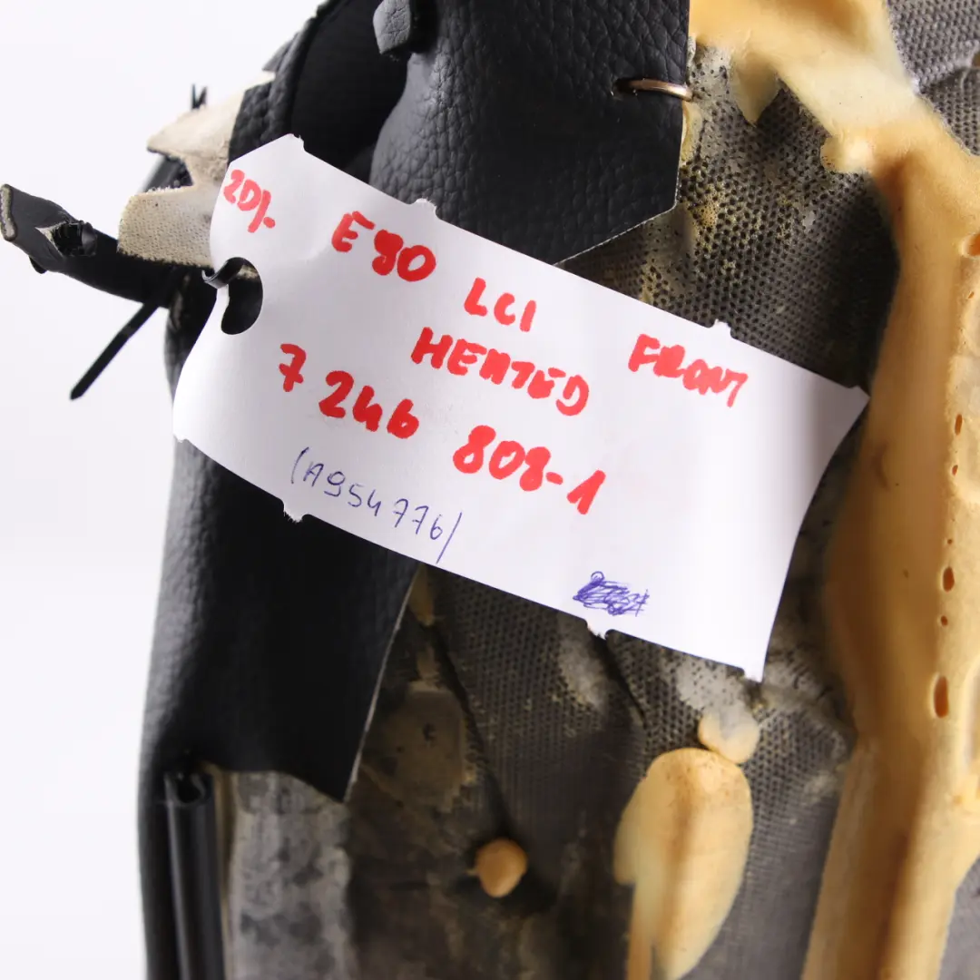 BMW E90 E91 LCI Front Left Right Seat N/O/S Cover Heated Black Leather Dakota - SKU 7246808-1 - Part number 7246808