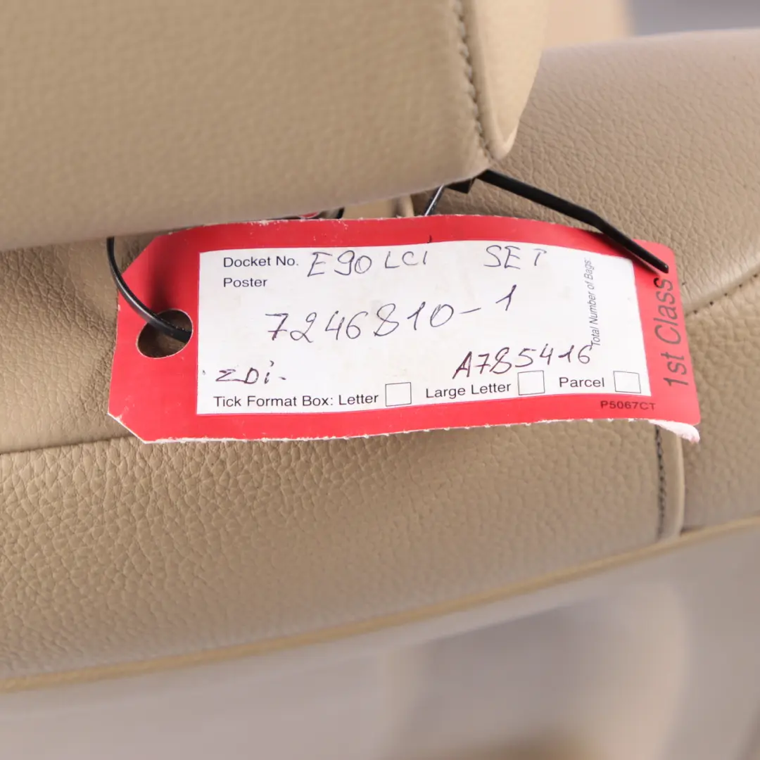 Leather Seats BMW E90 LCI Dakota Beige Interior Front Rear Seat to with Part number 7246810 Leather Seats BMW E90 LCI Dakota Beige Interior Front Rear Seat - SKU 7246810-1 - Part number 7246810
