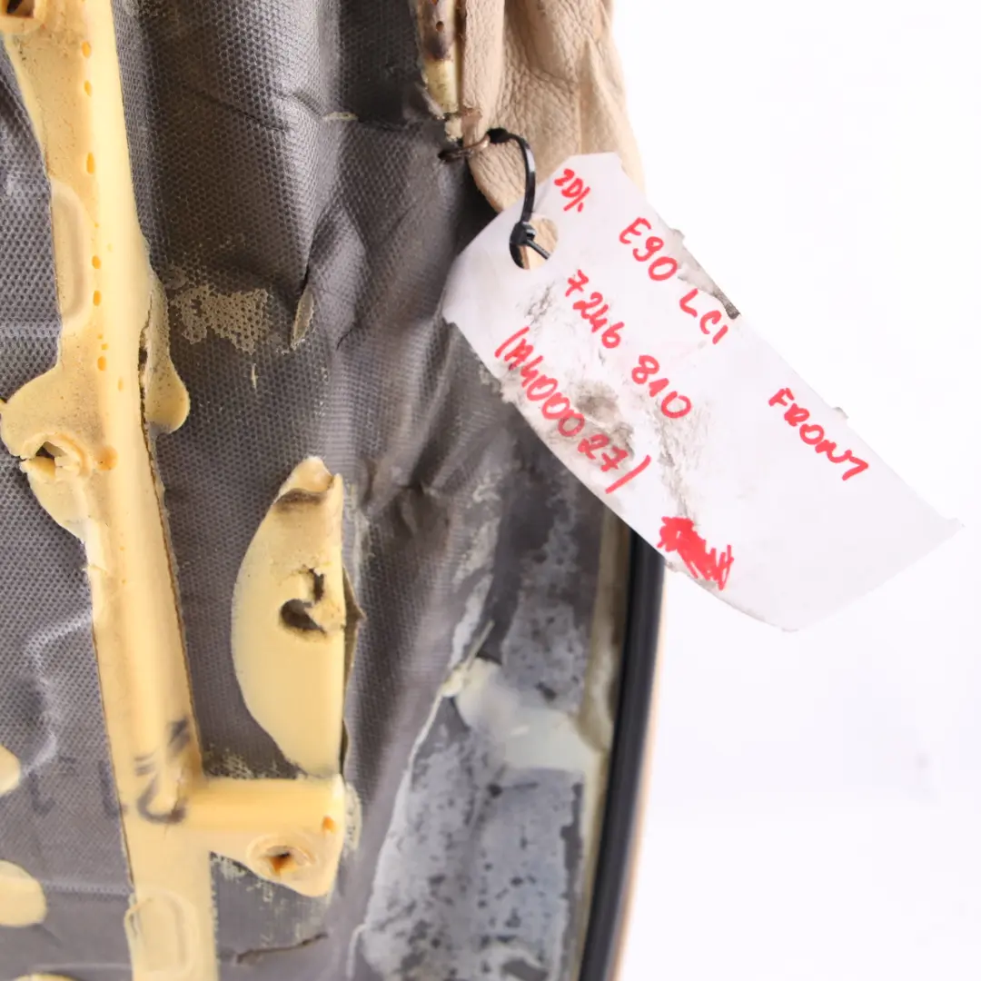 Front Left Right N/O/S Seat Panel Leather Dakota Beige to BMW E90 LCI Seat Cover with Part number 7246810 BMW E90 LCI Seat Cover Front Left Right N/O/S Seat Panel Leather Dakota Beige - SKU 7246810 - Part number 7246810