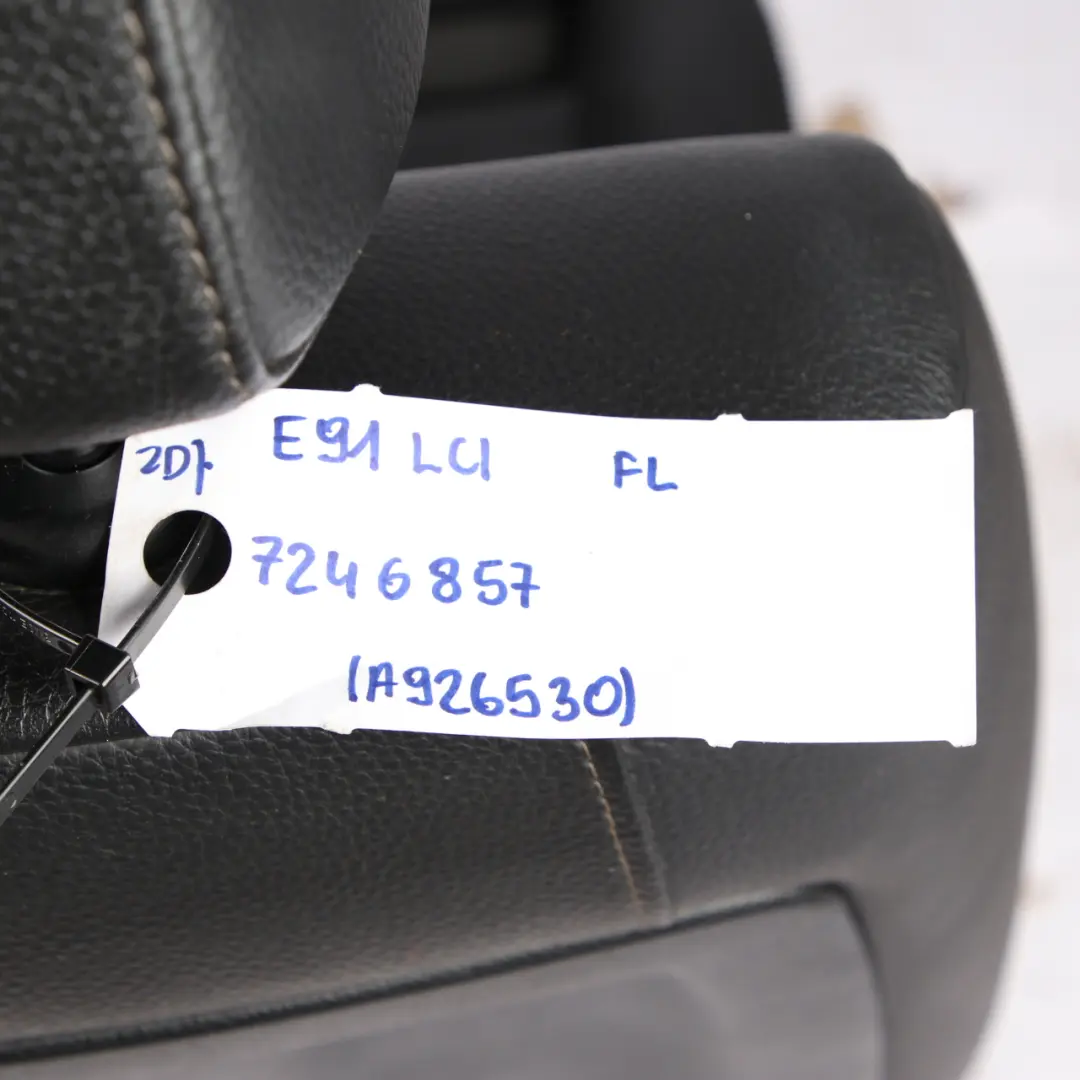 Front Seat M Sport Black Leather Interior Left N/S to BMW E90 E91 LCI with Part number 7246857 BMW E90 E91 LCI Front Seat M Sport Black Leather Interior Left N/S - SKU 7246857 - Part number 7246857