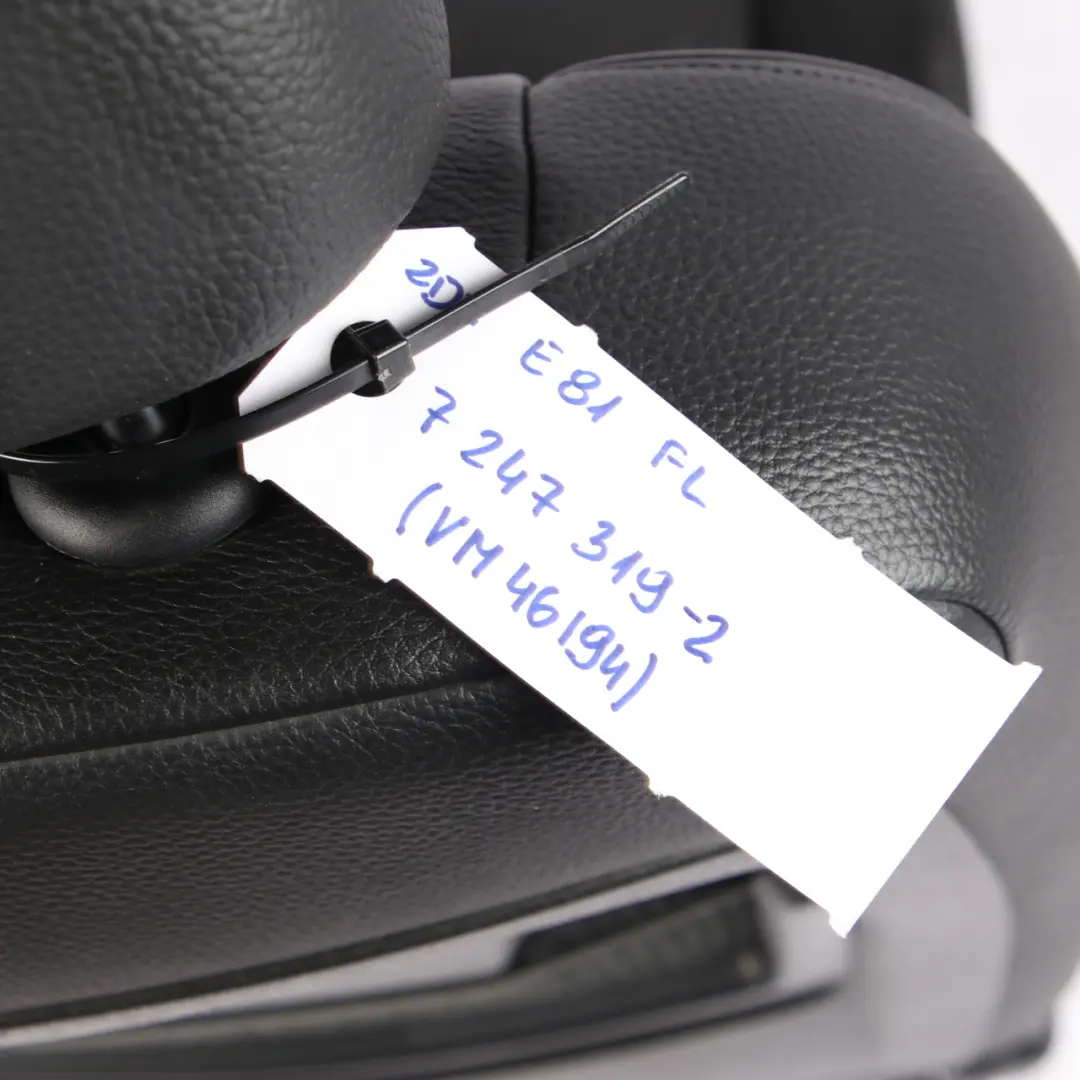  Front Seat BMW E81 E82 Left N/S M Sport Black Schwarz Leather Boston - SKU 7247319-2 - Part number 7247319