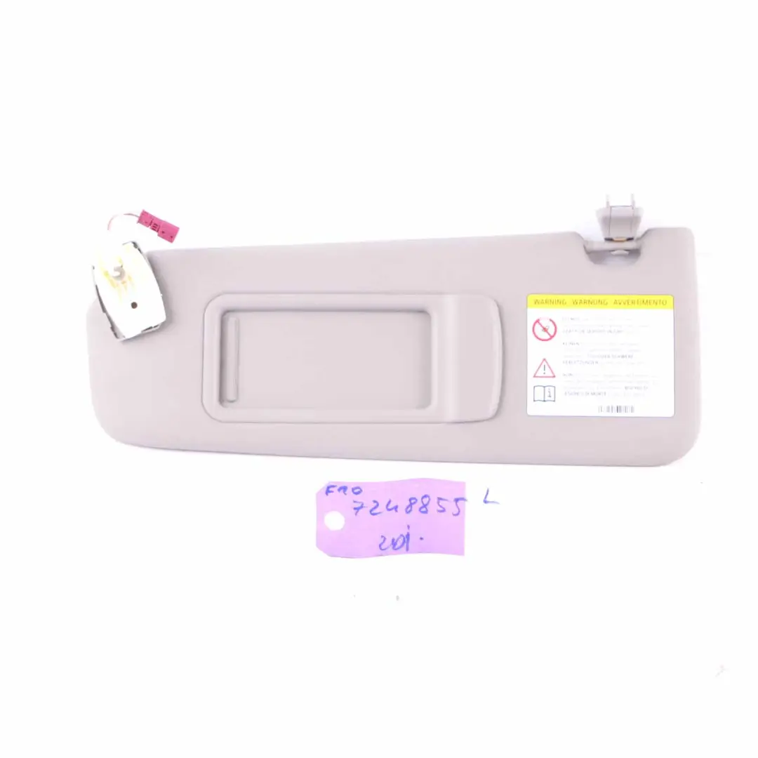 Sun Visor BMW F10 F11 Leather Sun Visor With Mirror Left N/S Everestgrau to with Part number 7248855 Sun Visor BMW F10 F11 Leather Sun Visor With Mirror Left N/S Everestgrau - SKU 7248855 - Part number 7248855