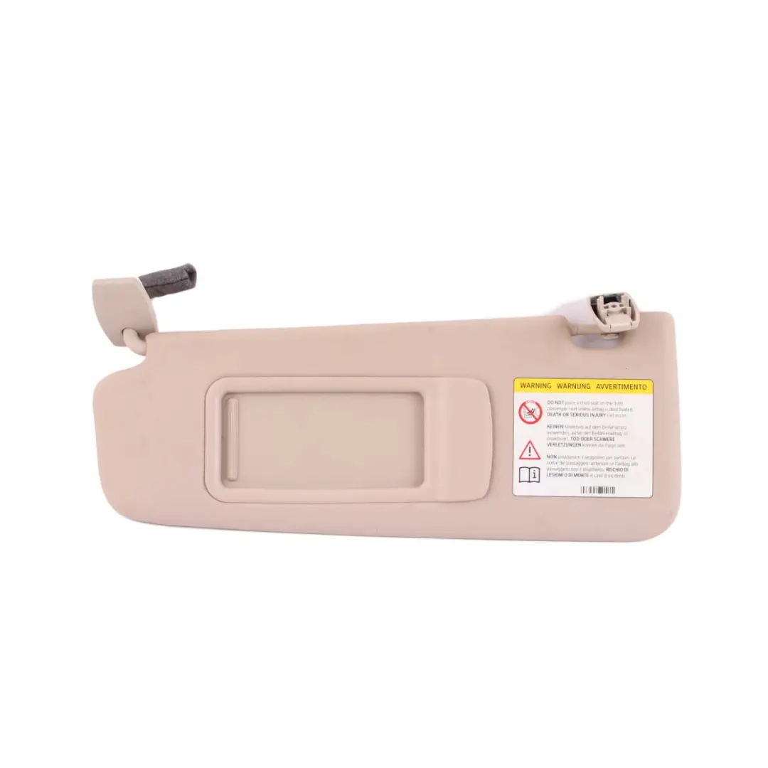 Illumination Sun Visor With Label Mirror Left N/S Oyster to BMW F10 F11 with Part number 7248857 BMW F10 F11 Illumination Sun Visor With Label Mirror Left N/S Oyster - SKU 7248857-1 - Part number 7248857